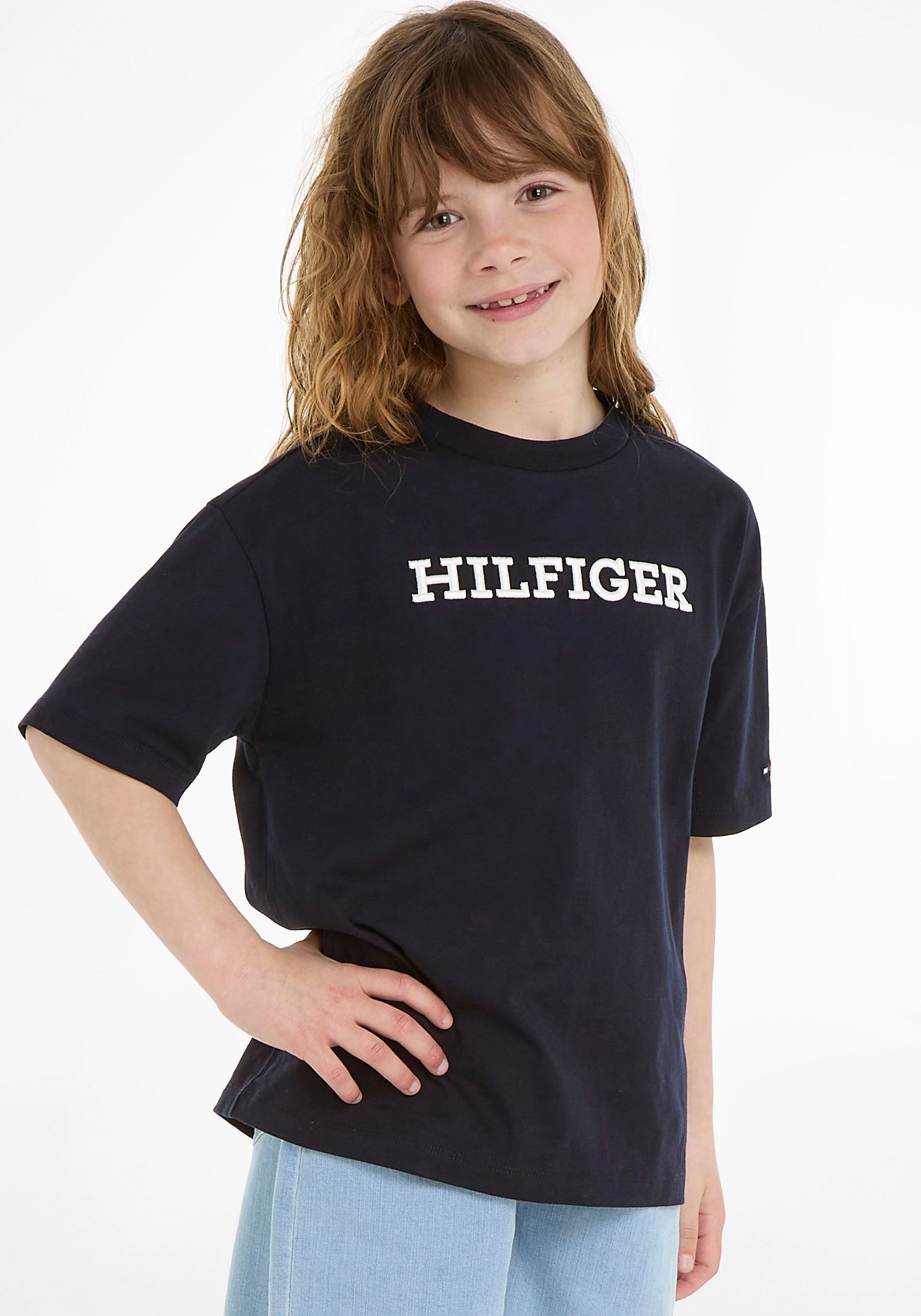 Tommy Hilfiger T-Shirt »U MONOTYPE TEE S/S«, mit großer Logo-Stickerei  bestellen | BAUR