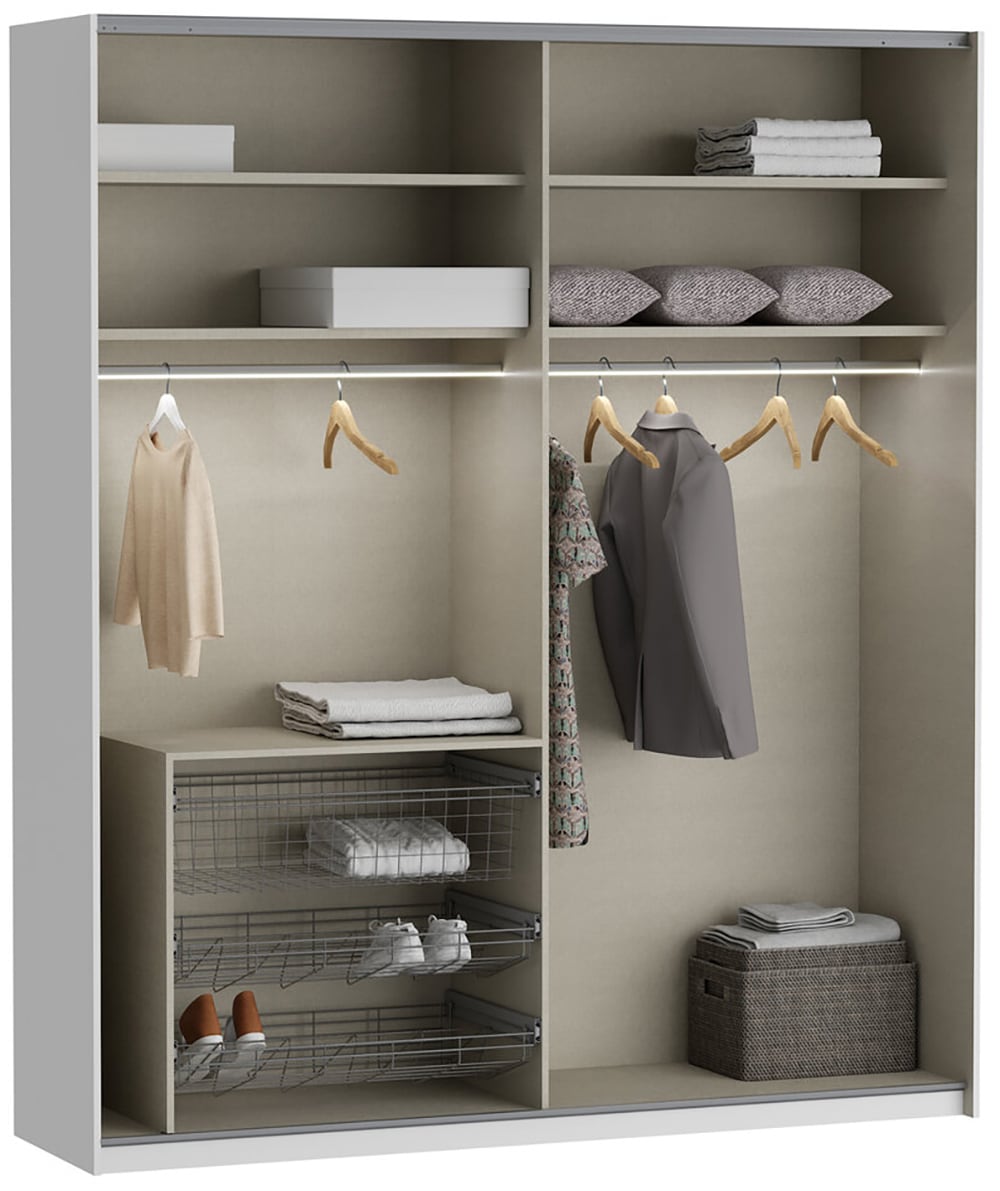 FORTE Schwebetürenschrank »Fittio, Made in Europe, 2 Schiebetüren, modernes Design«, Höhe 2,35 mtr, stehende Montage