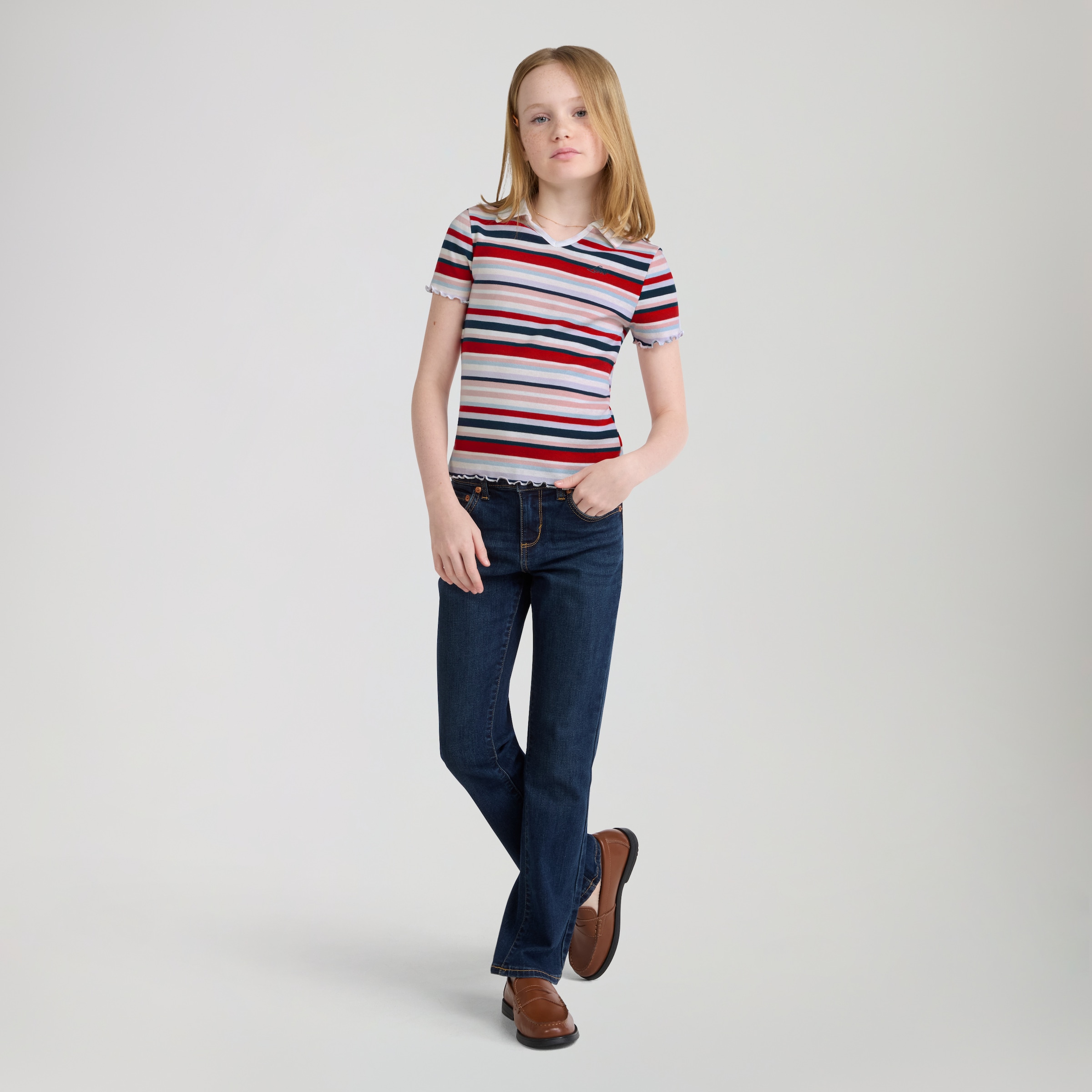 Levi's® Kids Poloshirt »LVG POLO SS KNIT TOP« mit gewellten Abschlüssen, im Streifendessin