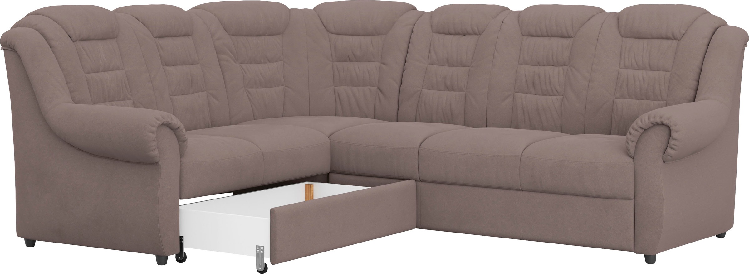 Home affaire Ecksofa »Boston L-Form«, mit hoher Rückenlehne, wahlweise mit Bettfunktion & Stauraum