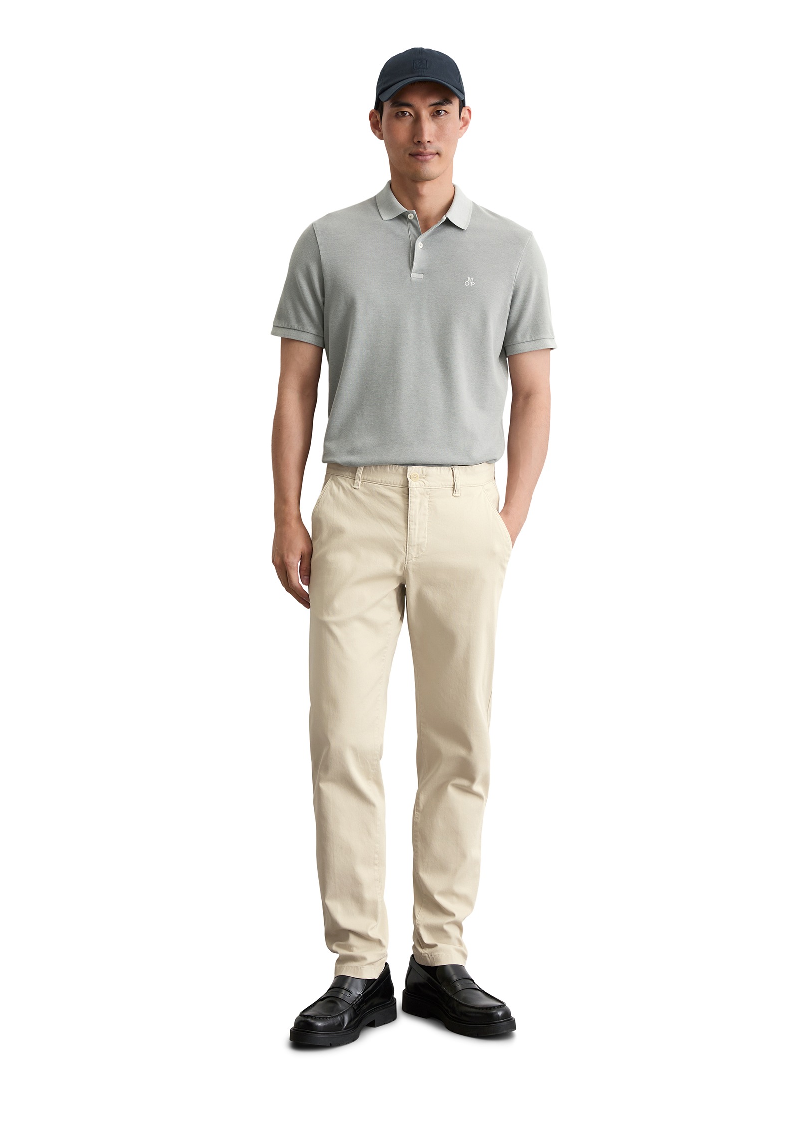 Marc O'Polo Stig Shaped Chino Pants Gray Silk 36 5