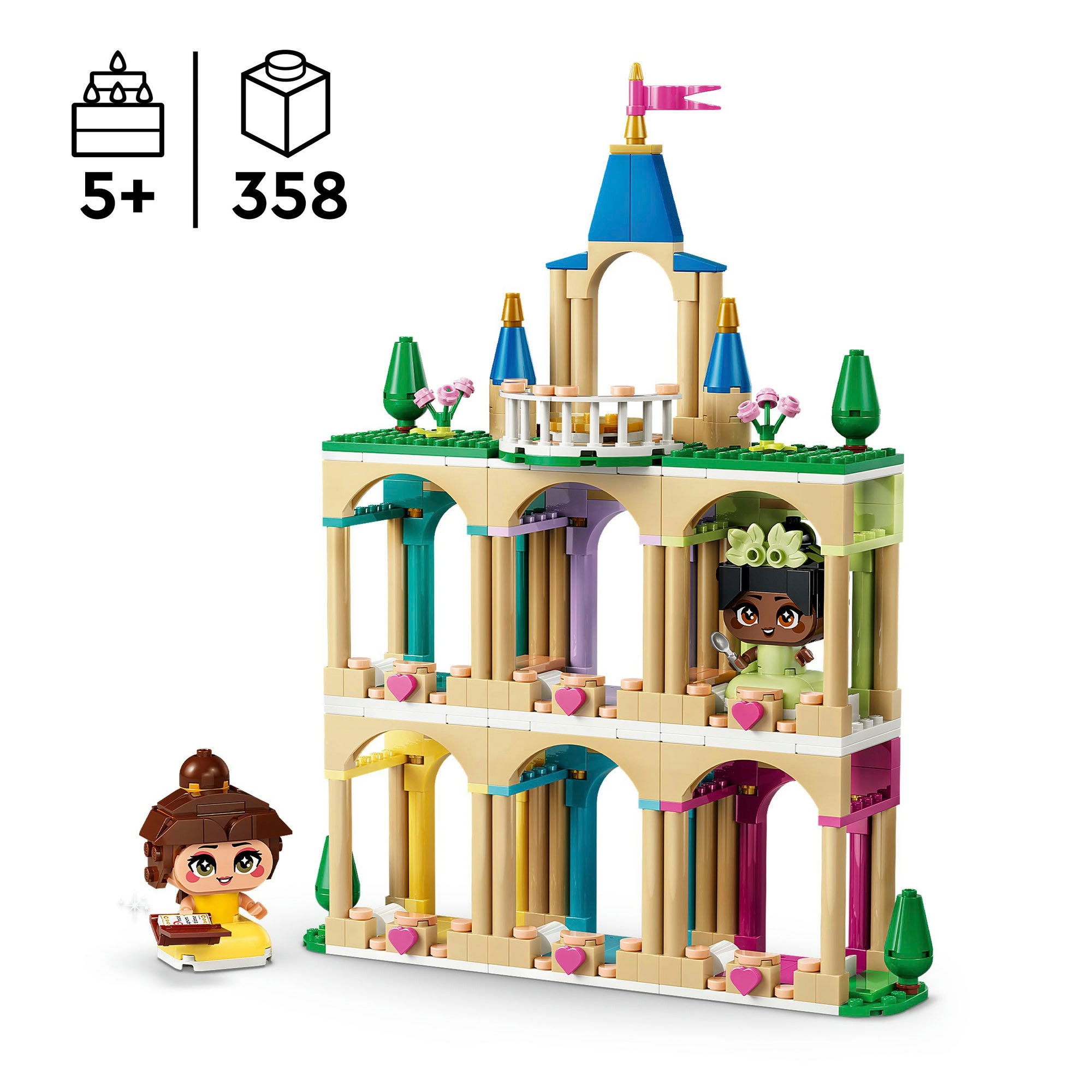 LEGO® Konstruktionsspielsteine »Die Mini-Prinzessinnen Belle und Tiana mit ihrem Schloss (43291)« LEGO Disney Princess; Made in Europe