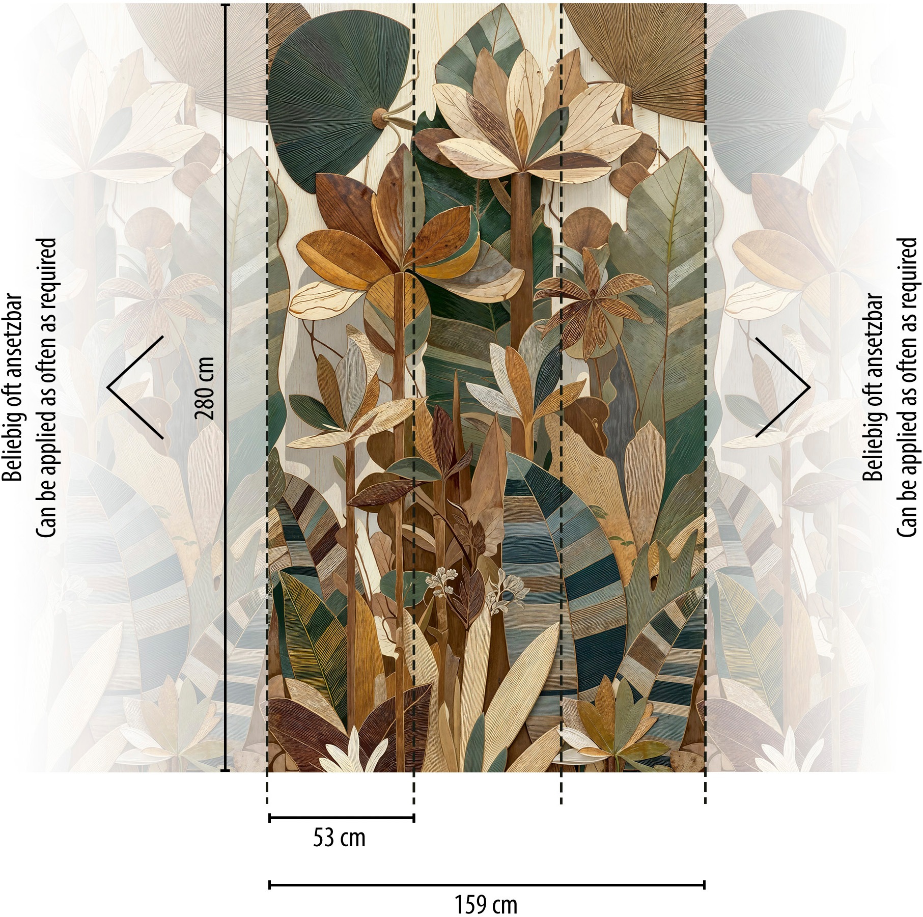 living walls Fototapete »The Wall 4 Eyecatcher – Tropische Blätter Vlies-Fototapete« Motiv | matt | naturalistisch leicht strukturiert Tropische Blätter mit dekorativer Tiefenwirkung