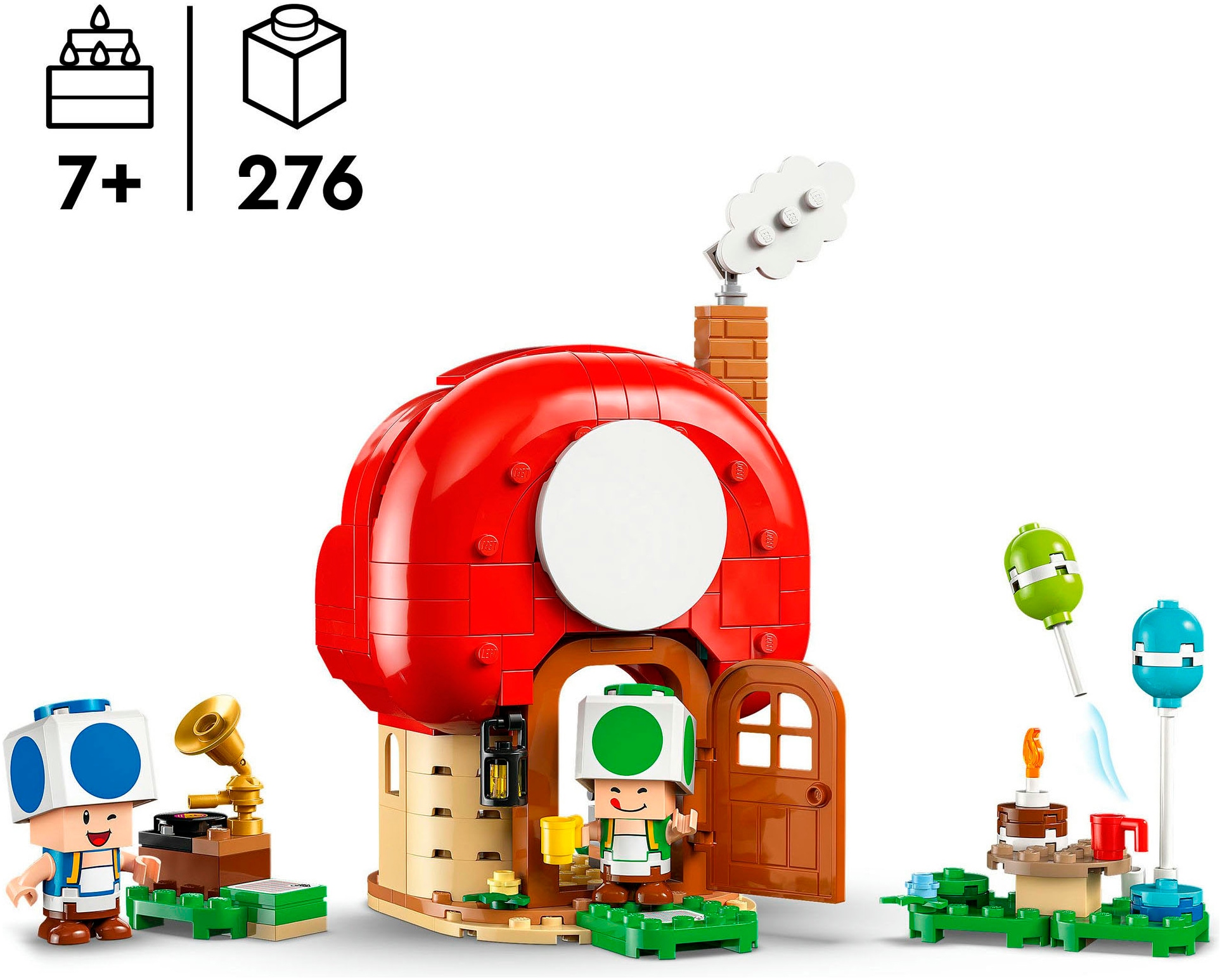 LEGO® Konstruktionsspielsteine »Party beim Toad-Haus (72041), LEGO Super Mario«, (276 St.), Made in Europe