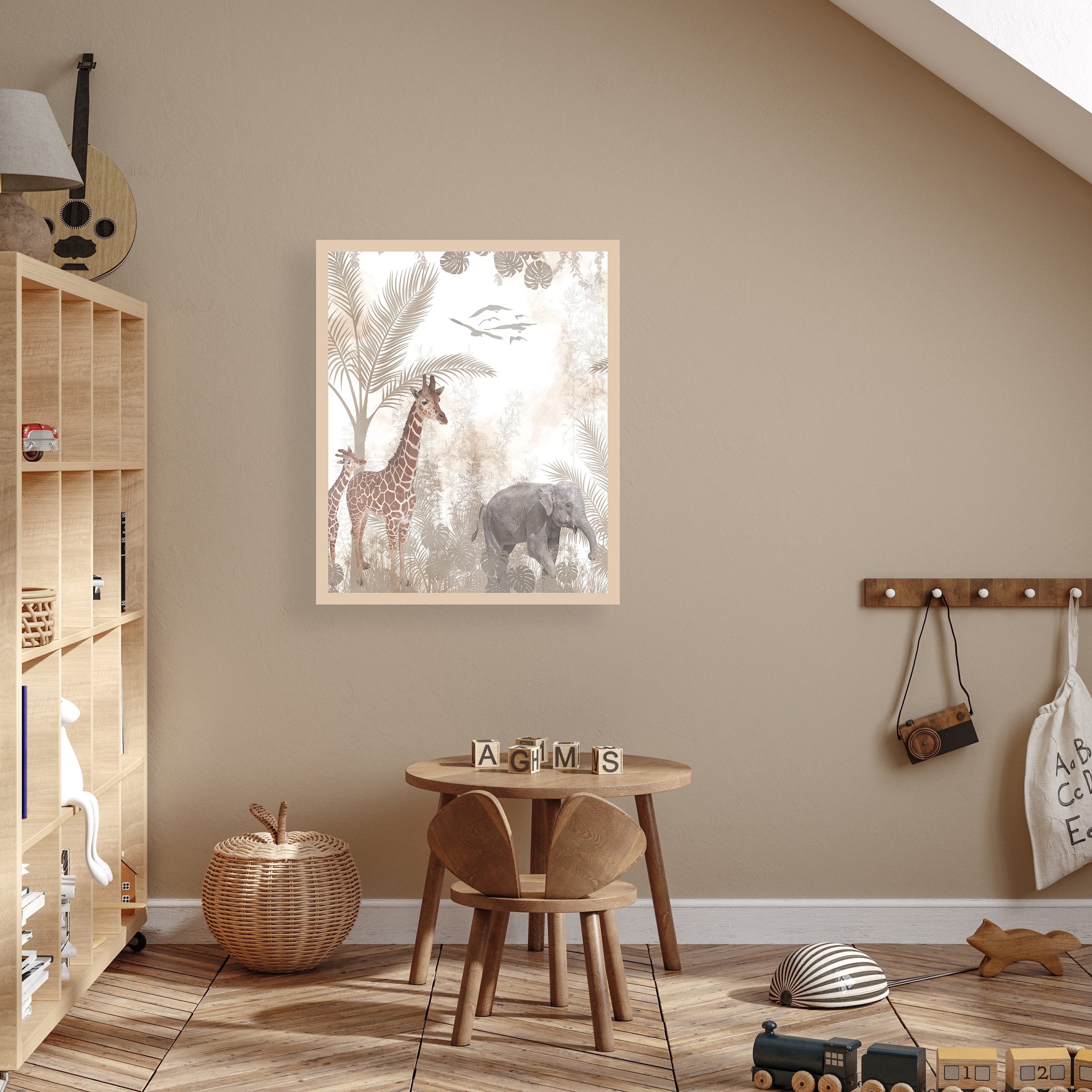 Lüttenhütt Poster "Tiere im Dschungel", Baum-Bilder von Afrika-Elefant-Elef günstig online kaufen