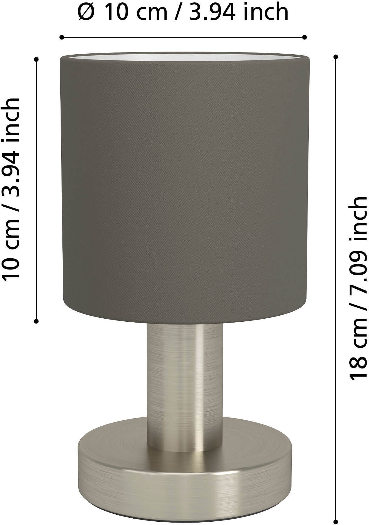 EGLO Tischleuchte »MONTETTO Tischlampe - Stahl - E14 - 1X40W - IP20« E14 1 Stk. Nachttischlampe, Schreibtischleuchte, Leselampe, H18 x Ø10 cm