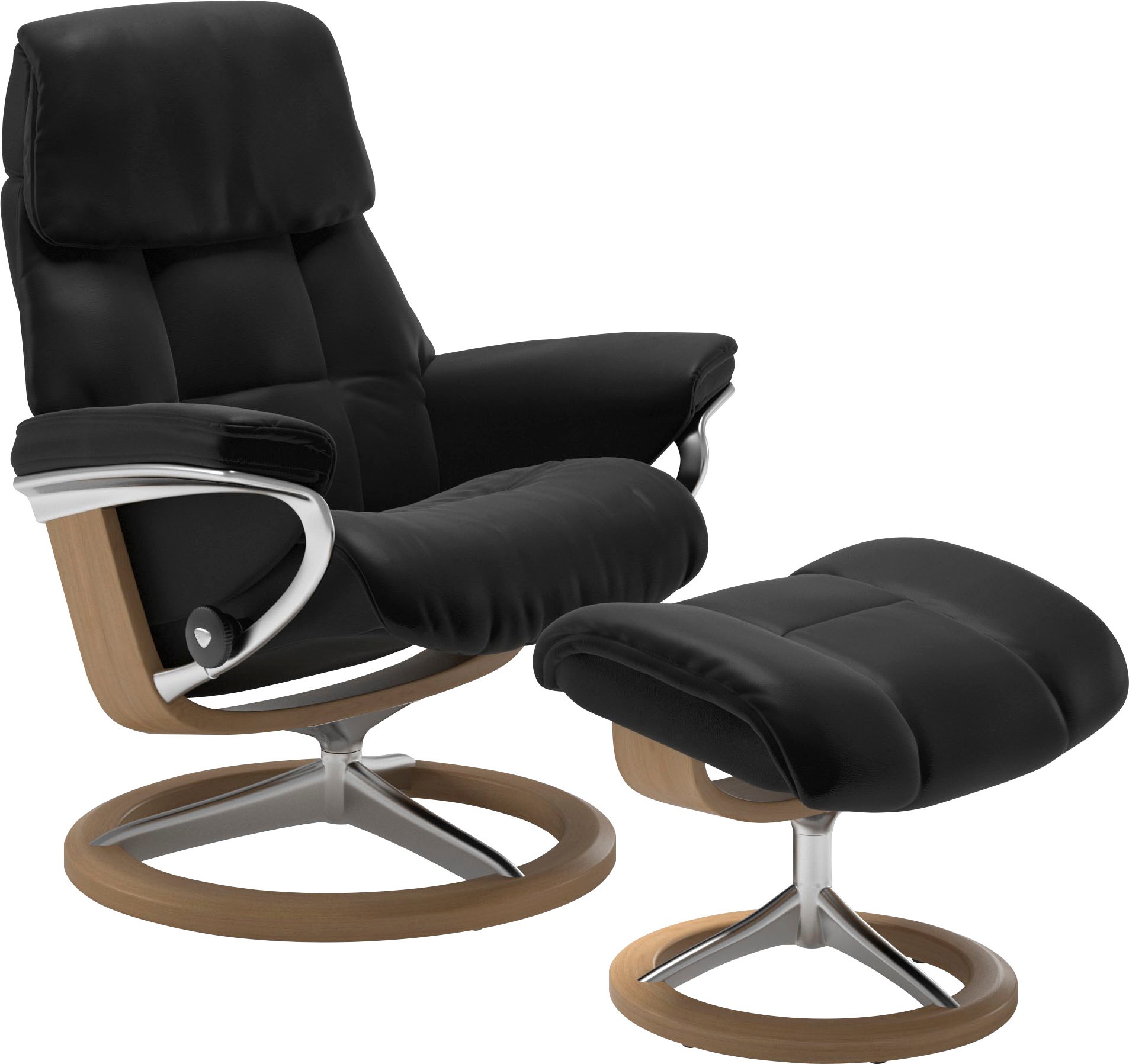 Stressless Relaxsessel "Ruby", (Set, Relaxsessel mit Hocker), mit Signature Base, Größe S, Gestell Eiche, Wenge, Braun &