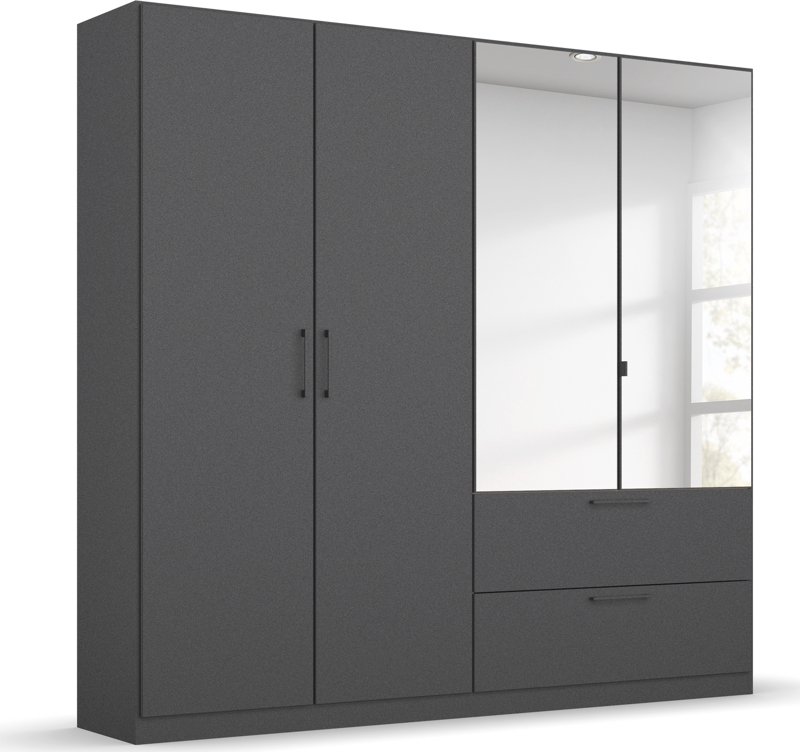 OTTO home Drehtürenschrank "Kleiderschrank Schrank Garderobe Wäscheschrank CHALLENGER" Breiten 181/226 cm, Höhen 197/210 cm, mit Spiegeltüren und geräumigen Schubladen MADE IN GERMANY