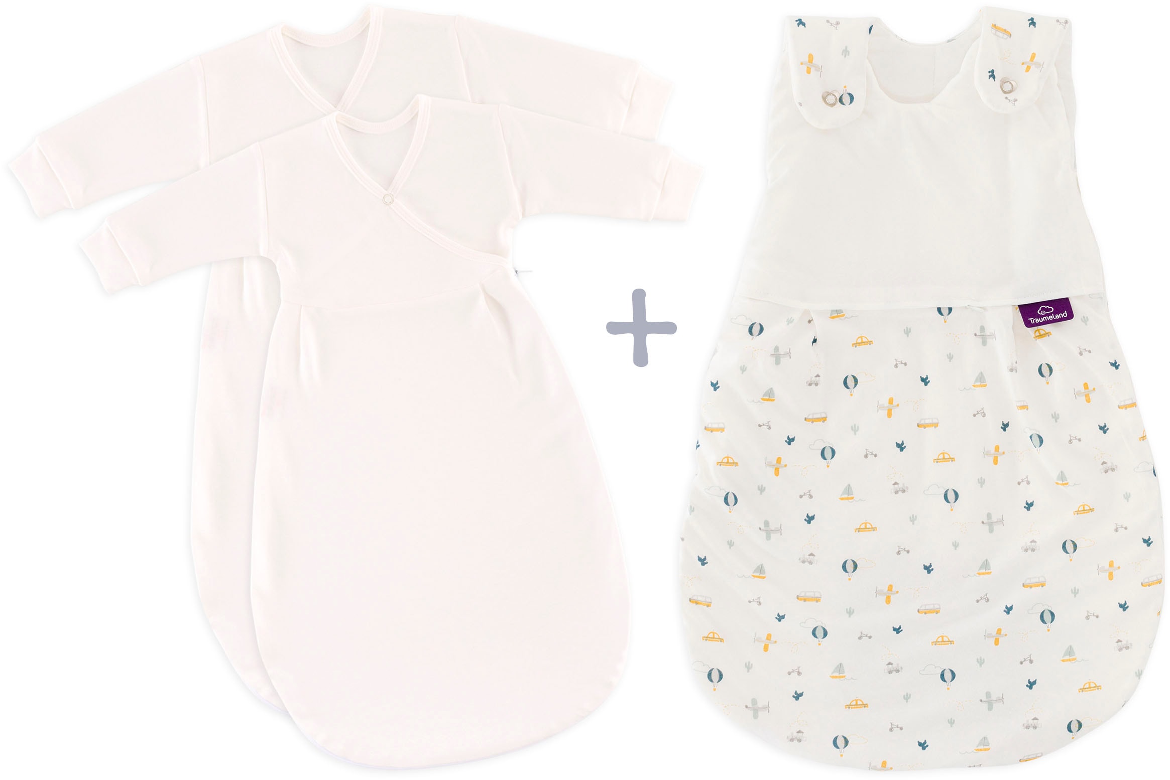 Babyschlafsack TRÄUMELAND, bunt, Bezug: 100% Baumwolle. Füllung: 70% Polyester, 30% Lyocell (TENCEL ), Schlafsäcke, "3tlg. Set LIEBMICH, Design