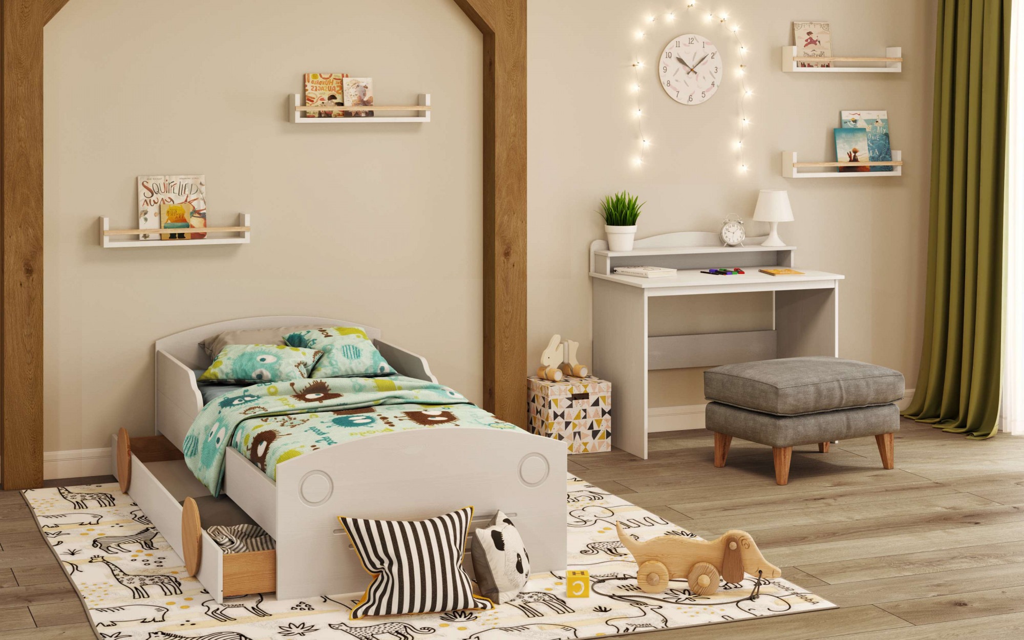 OTTO home Schreibtisch "Lesve" aus massiver Kiefer, mit Schreibtischaufsatz günstig online kaufen