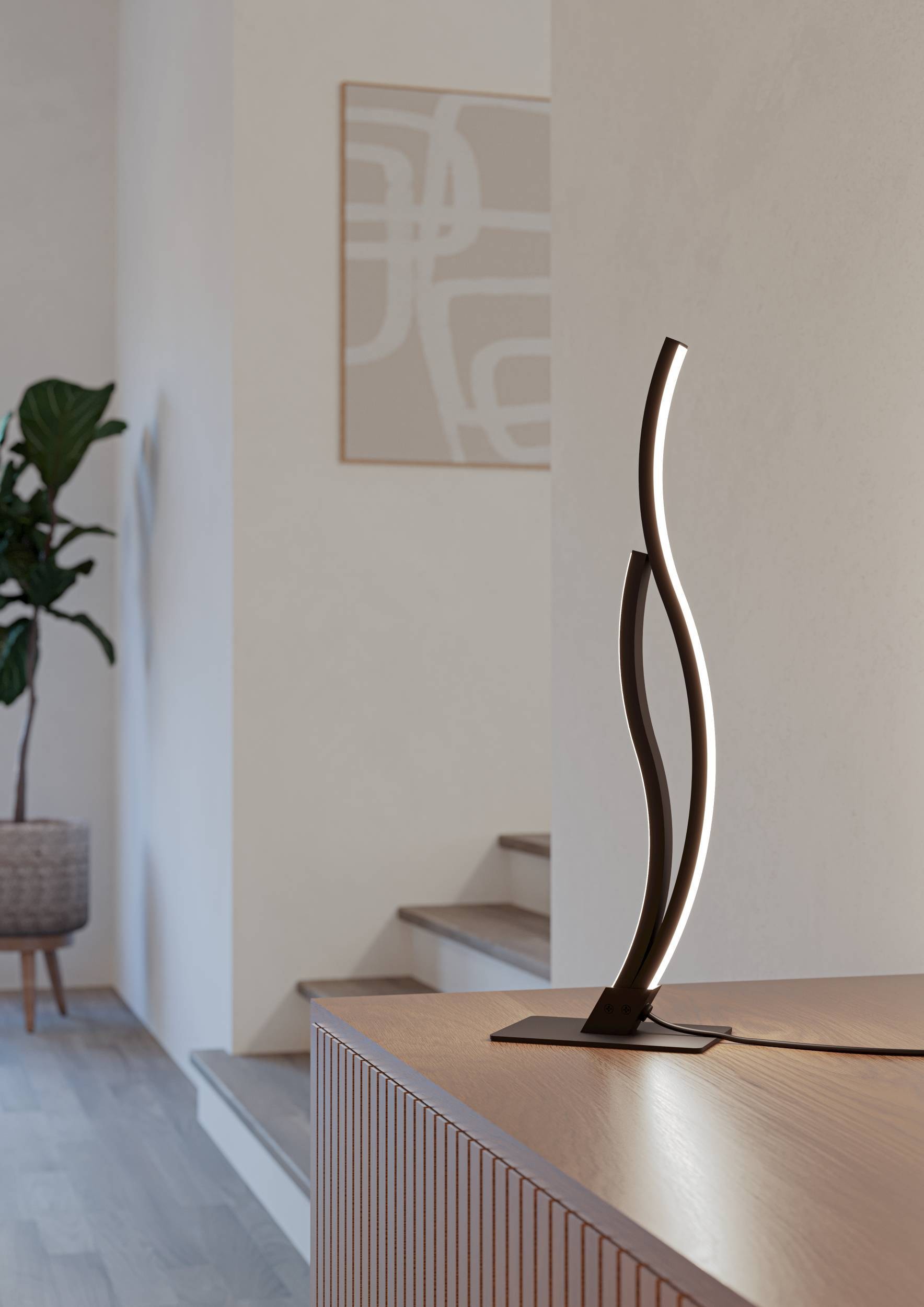 EGLO Tischleuchte »Grisolia Nachttischlampe, Tischlampe, Metall und Kunststoff, Lampe« LED-Modul 1 Stk. Neutralweiß