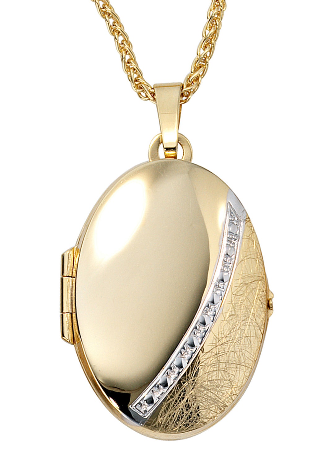 JOBO Medallionanhänger »Anhänger Medaillon oval«, 333 Gold bicolor