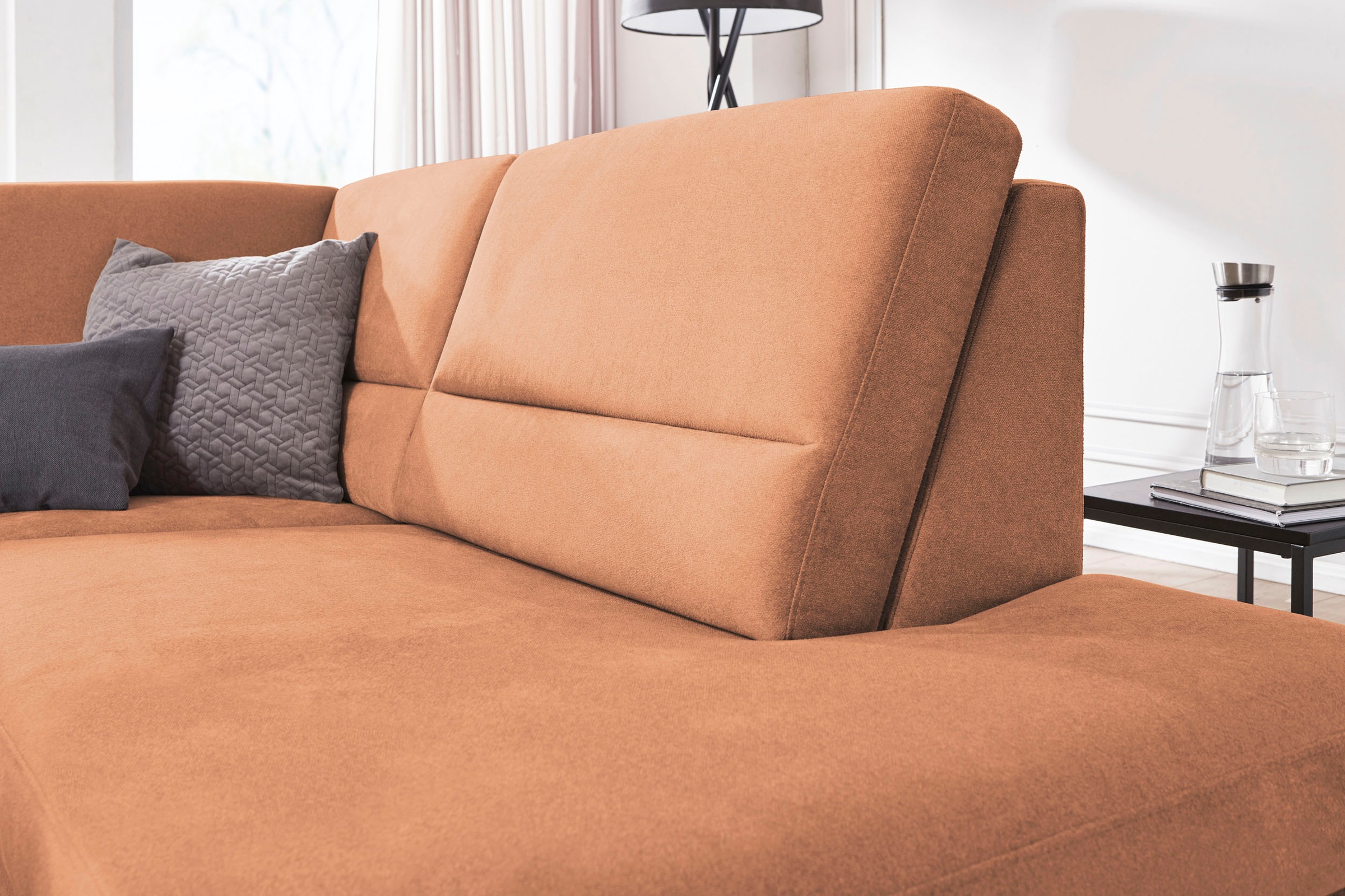 CALIZZA INTERIORS Ecksofa »Onyx L-Form«, Ottomane links oder rechts, wahlweise mit Bettfunktion, Breite 257 cm