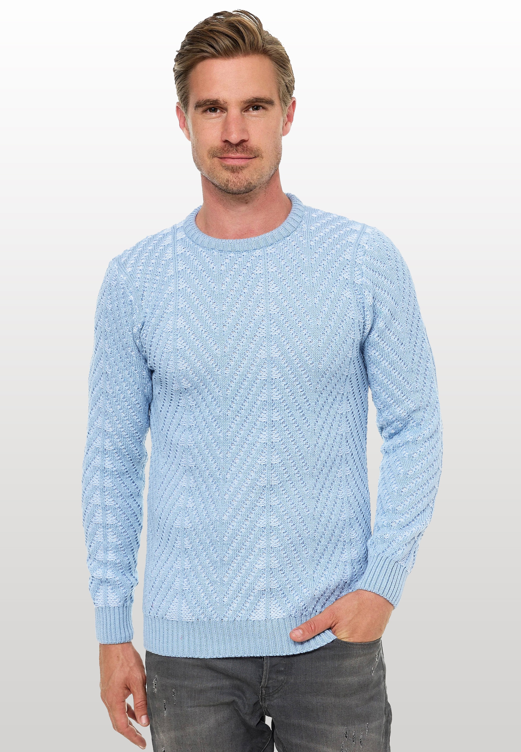 Rusty Neal Strickpullover, mit angesagtem Design