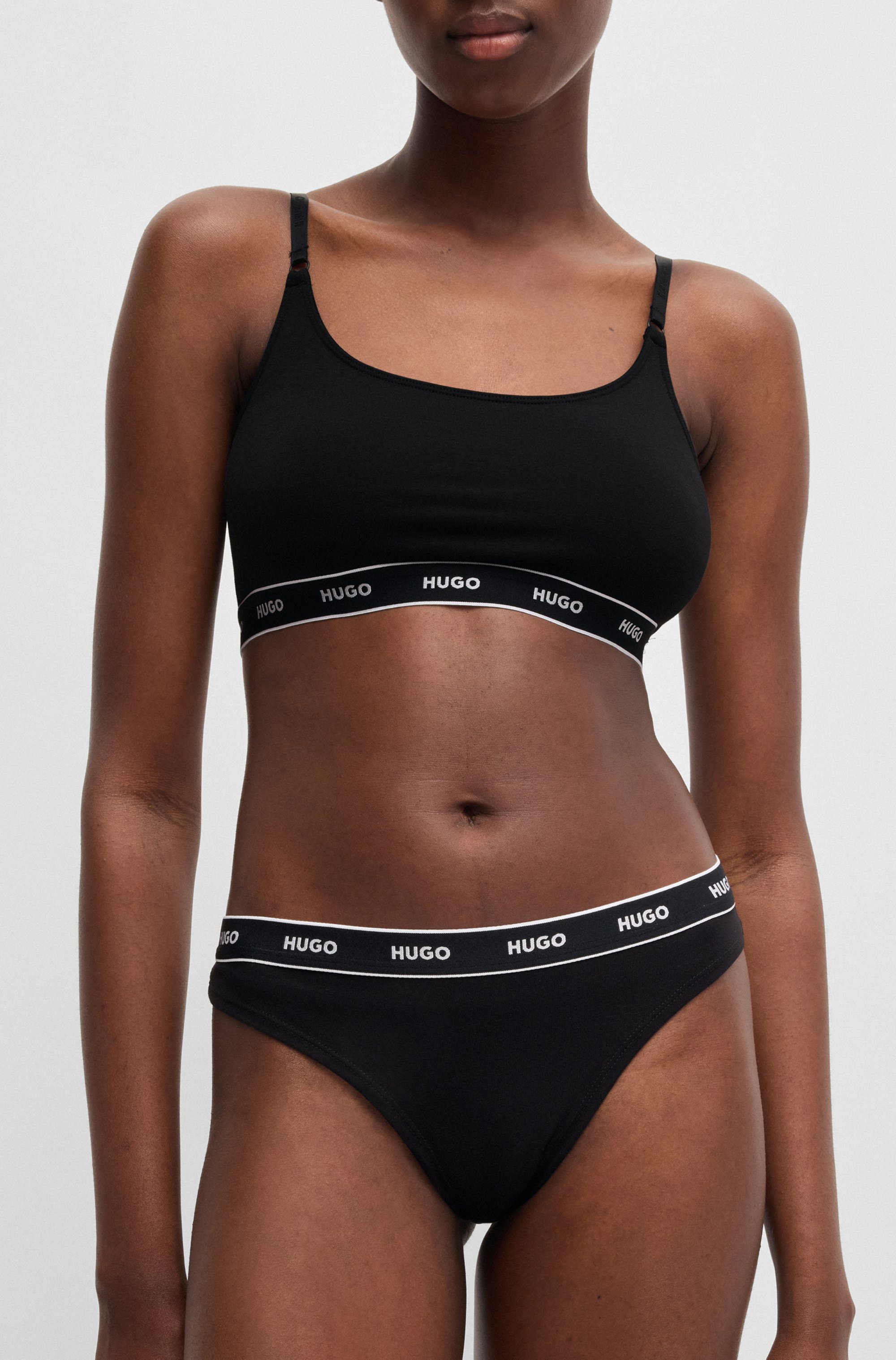 Thumbnail - HUGO Underwear String "TRIPLET THONG STRIPE", (3 St.), mit HUGO Logo-Elastikbund