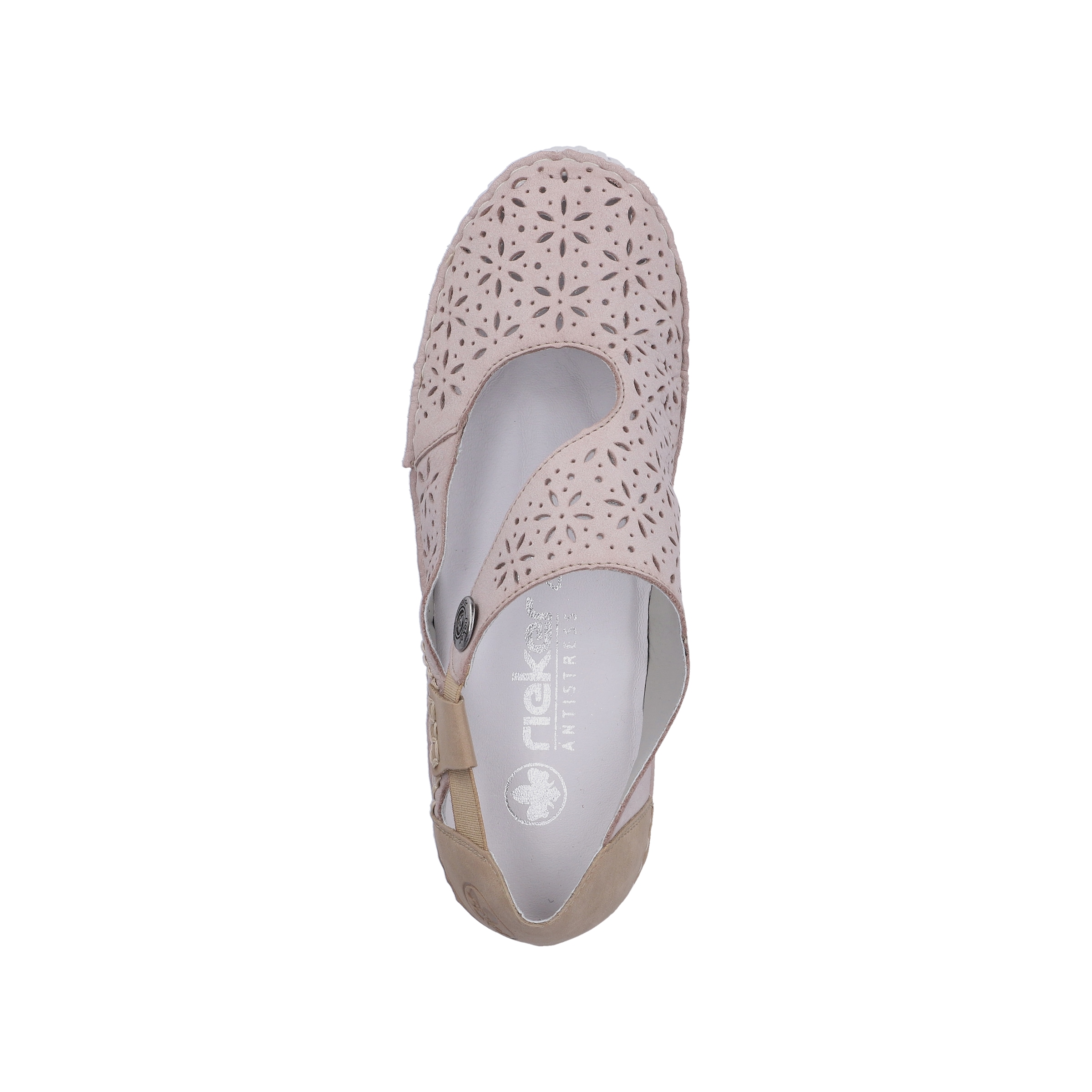 Rieker Riemchenballerina  Schlupfschuh, Slipper mit modischer Perforation