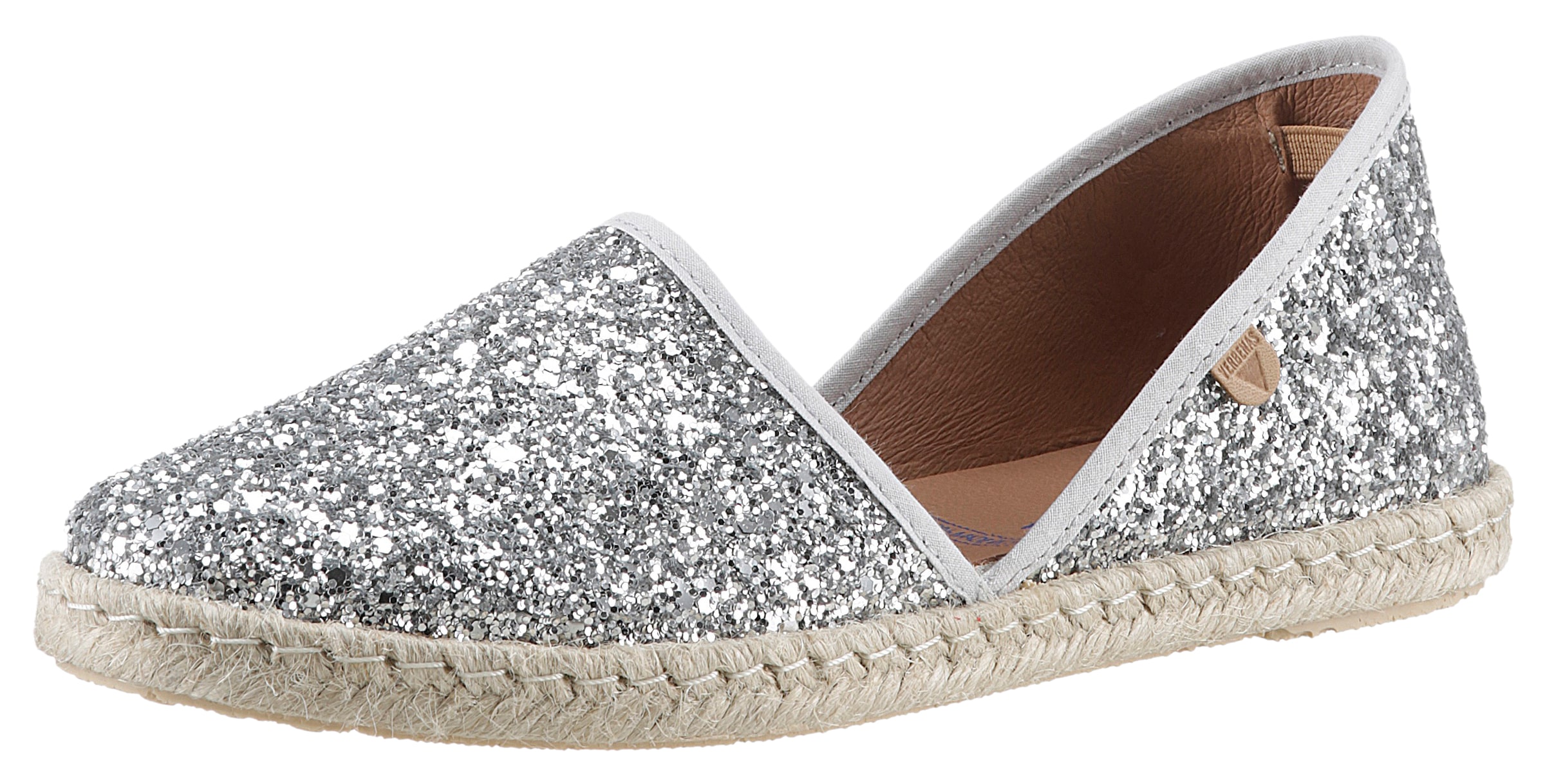 VERBENAS Espadrille "CARMEN GLITTER", Slipper, Sommerschuh, Strandschuh mit Glitzer