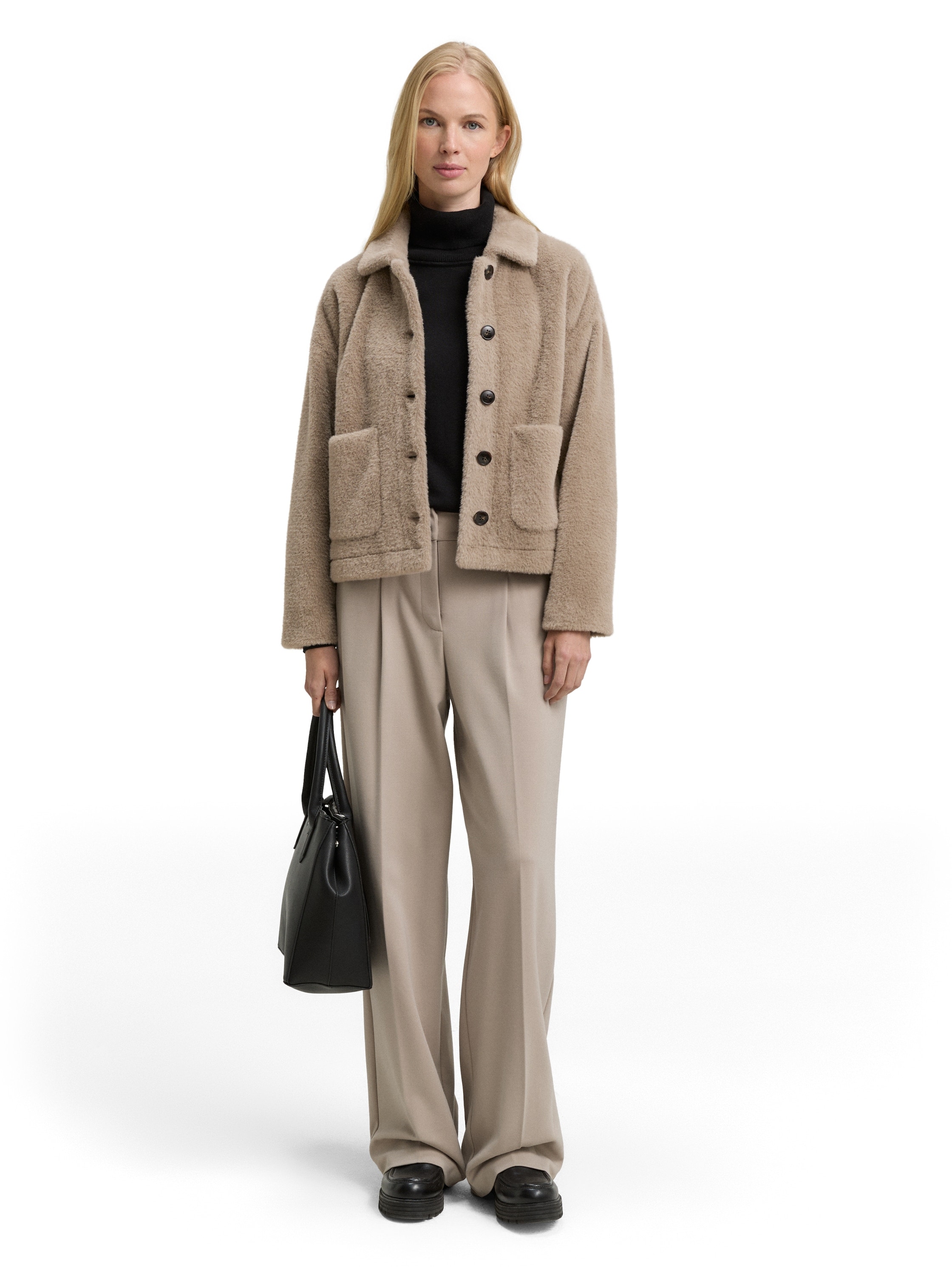 TOM TAILOR Bouclèjacke, mit Taschen