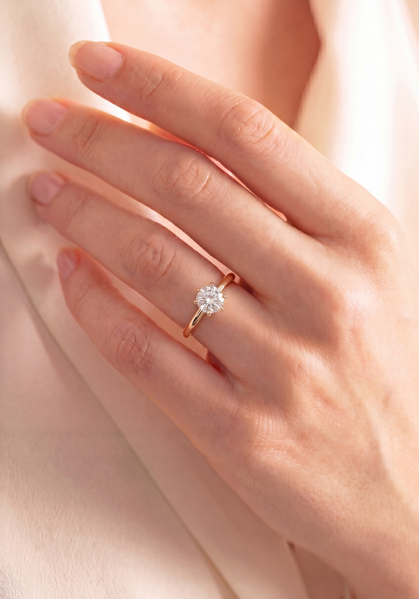 JOBO Solitärring »Goldring Diamantring Solitär« 8 Karat 333 Gold mit Lab-Grown-Diamant 0,50 ct