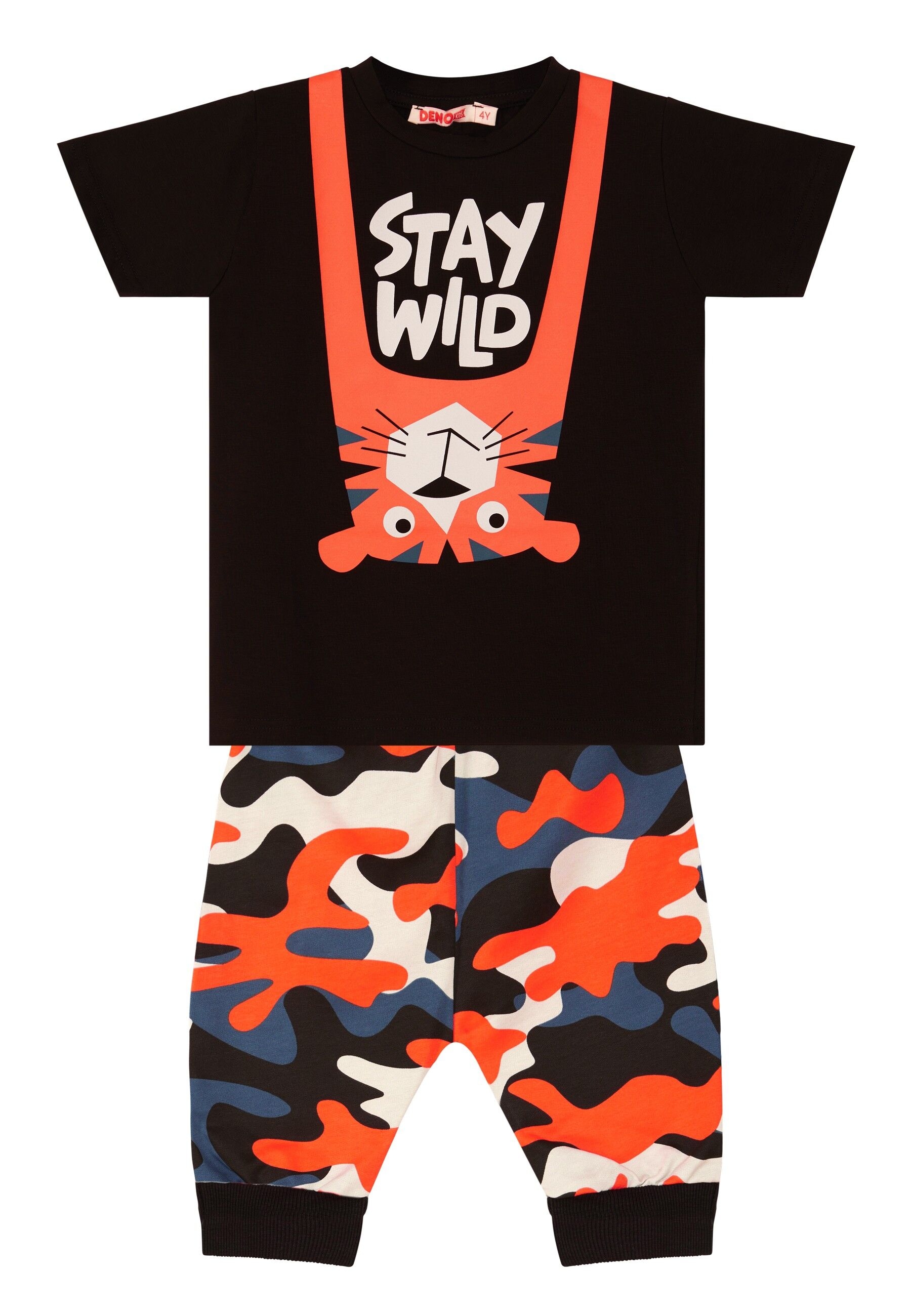 Denokids Hausanzug »Wild Camo«, (2 tlg.), mit Tiger-Print