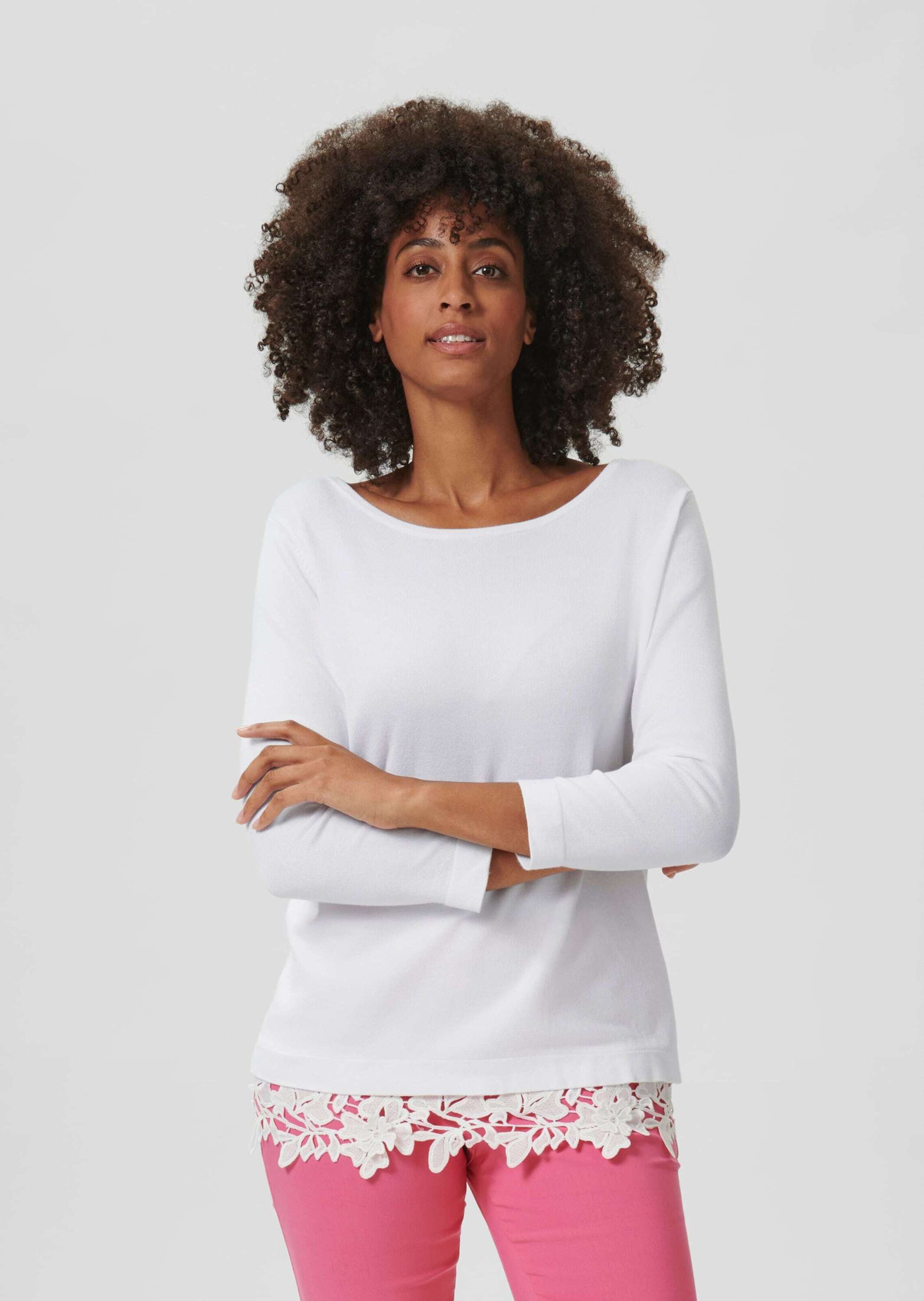 MADELEINE Longpullover "Pullover Pullover mit Spitzensaum" günstig online kaufen