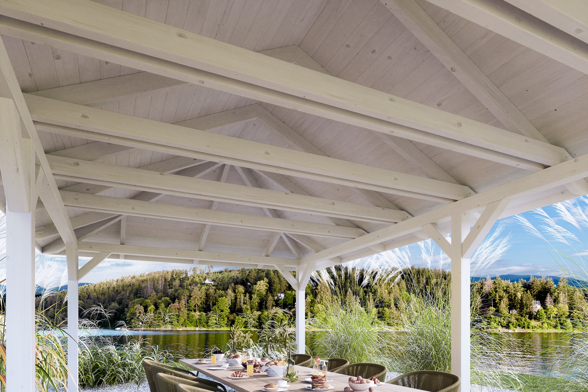 Skanholz Holzpavillon »Orleans 3«, Leimholz, 424 x 836 cm