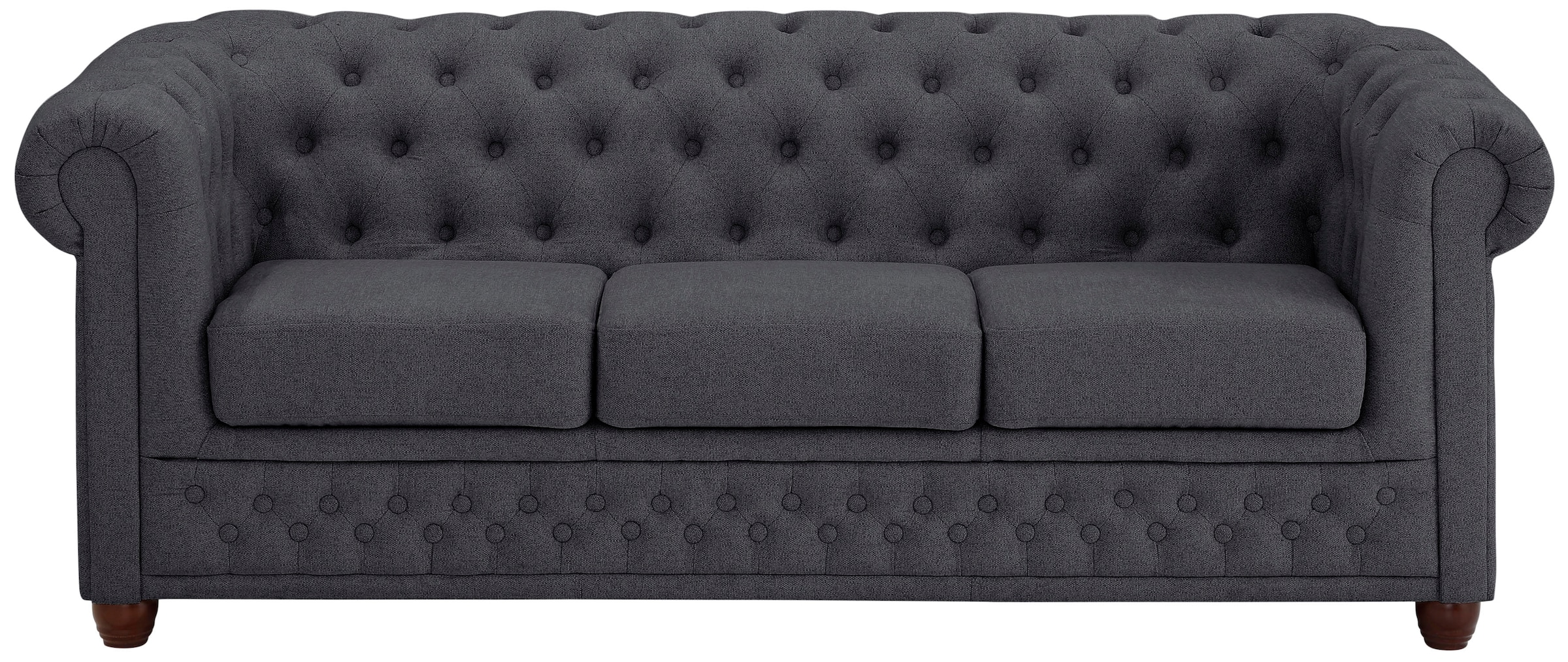 Home affaire Chesterfield-Sofa »New Castle«, mit hochwertiger Knopfheftung in Chesterfield-Design, B/T/H: 203/86/72