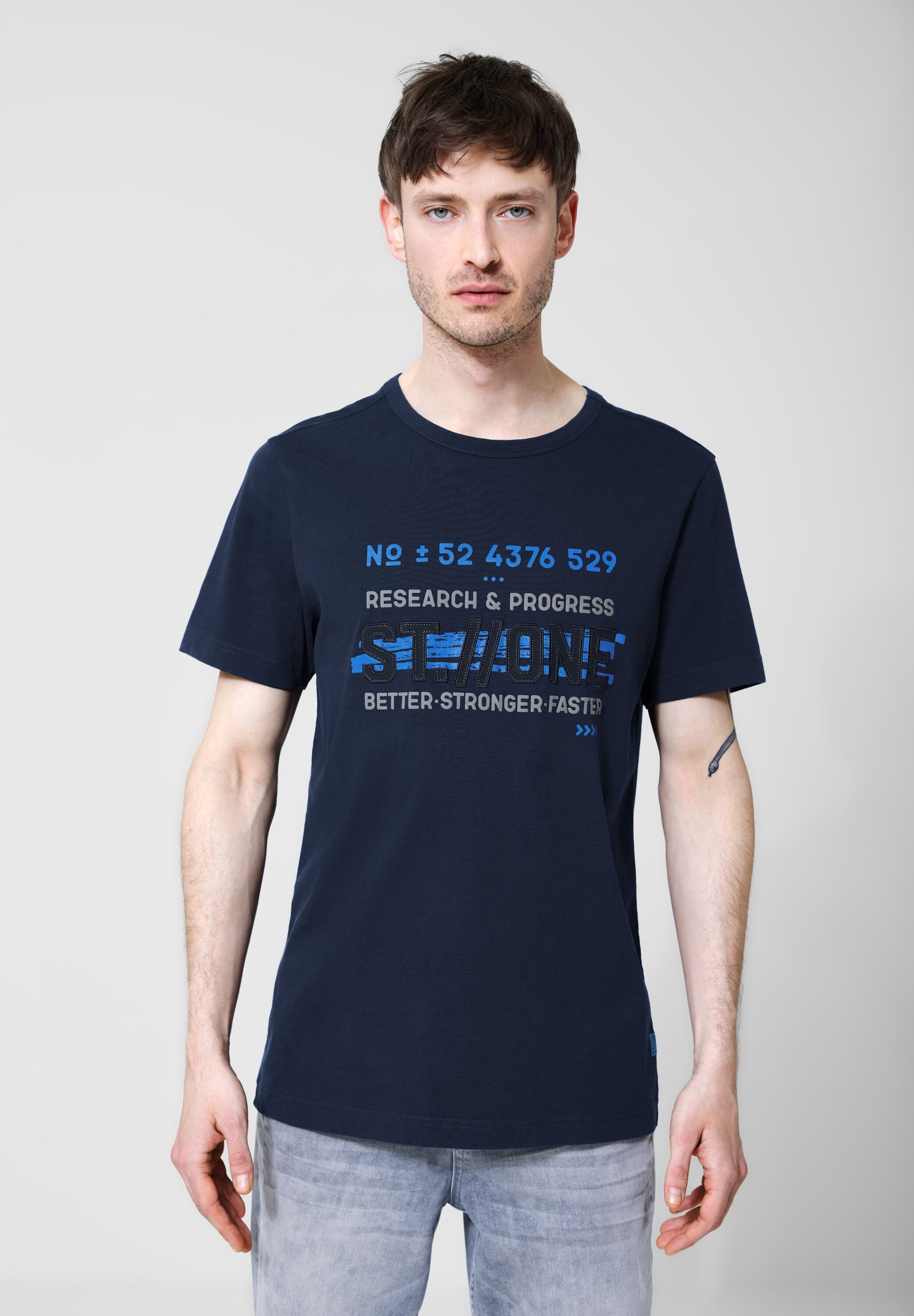 STREET ONE MEN T-Shirt, mit Wordingprint günstig online kaufen