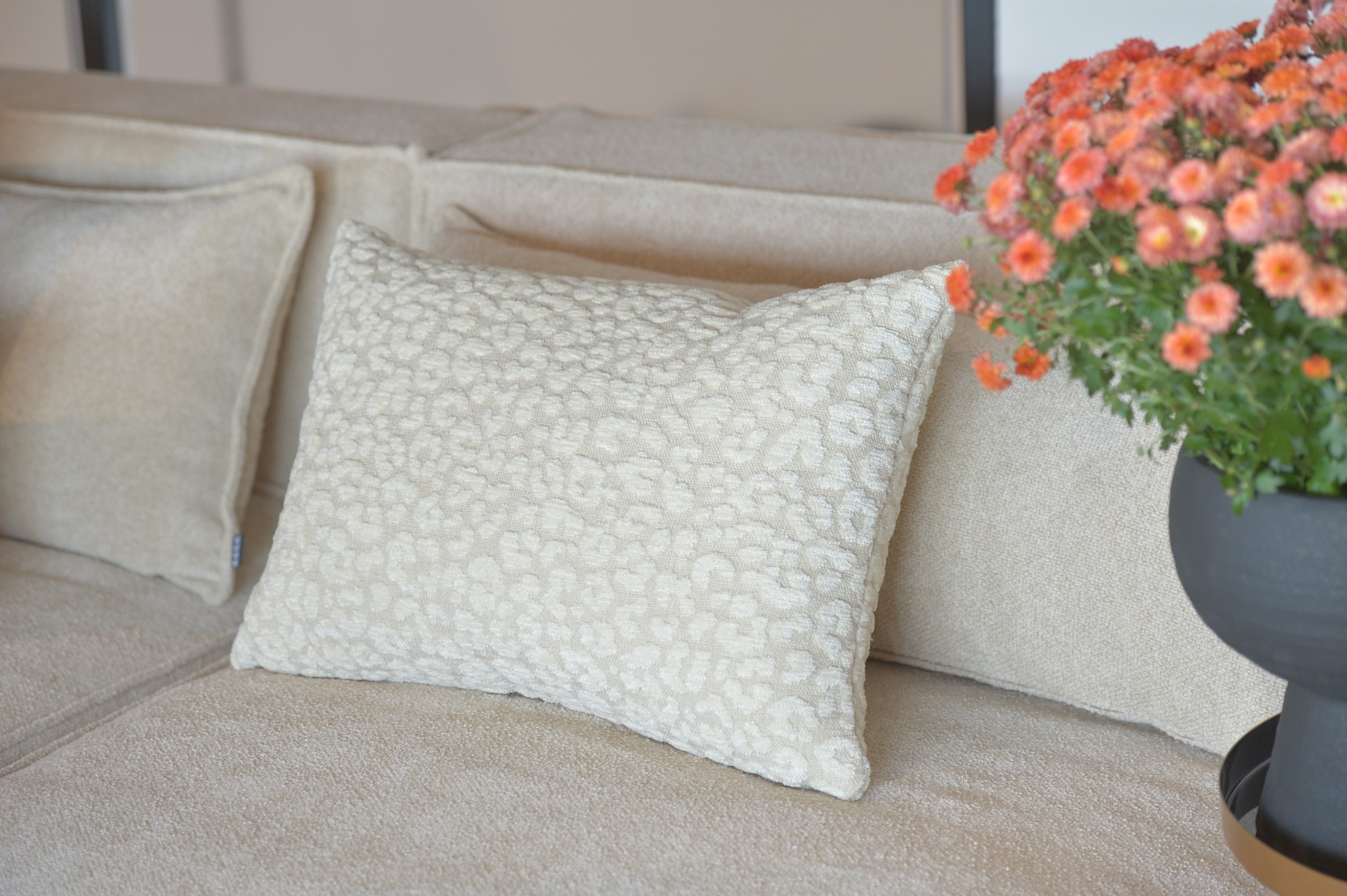 Thumbnail - H.O.C.K. Dekokissen "Tamaro" Sofakissen inkl. Füllung, 60x60cm, Chenille-Dekokissen, Leo-Muster