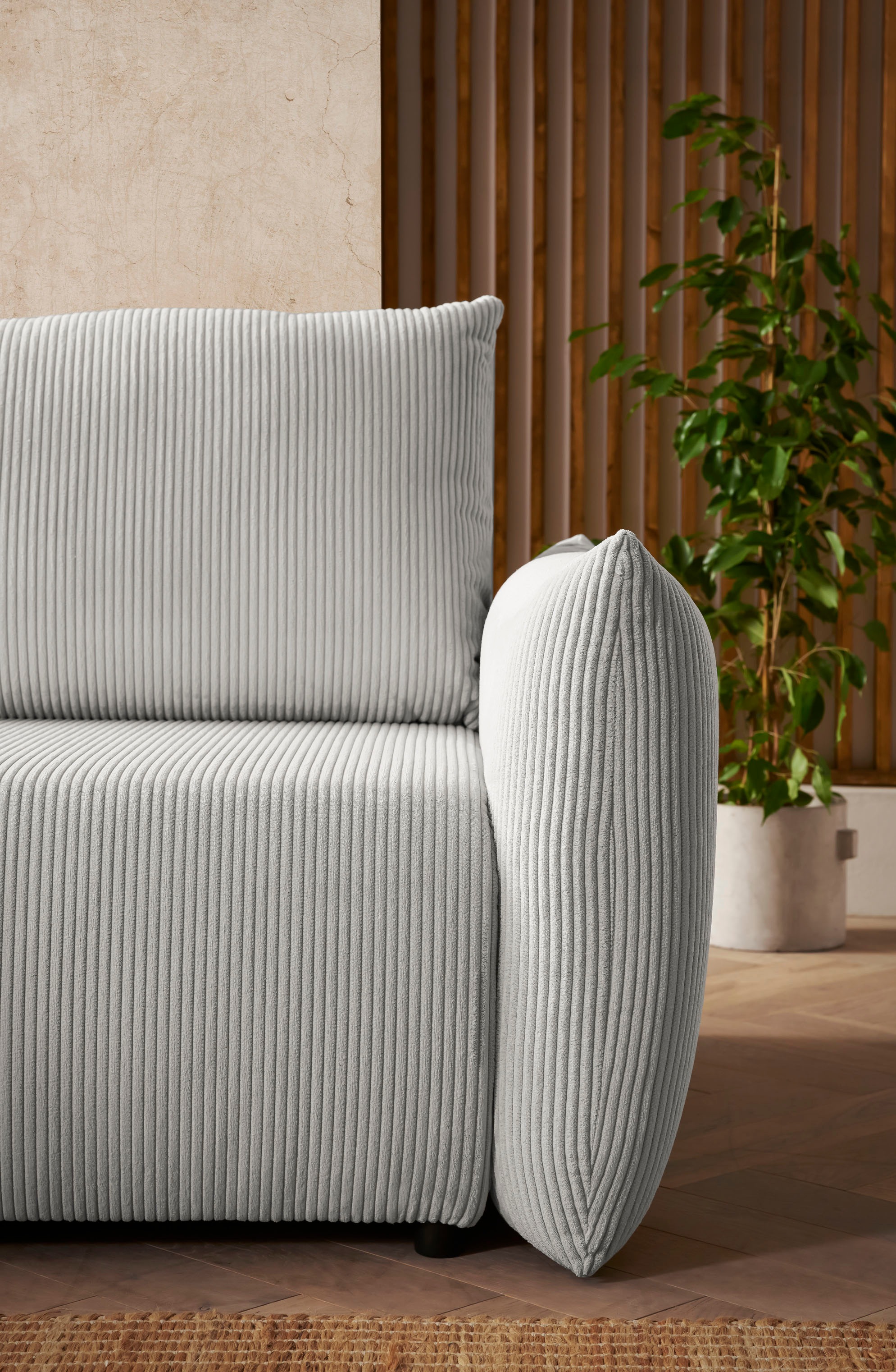 INOSIGN Ecksofa »MAVAS Schlafsofa mit Bettkasten, L-Form,«, ca.257/127cm (Liegefläche 212/145 cm), Cord, Chenille, Struktur