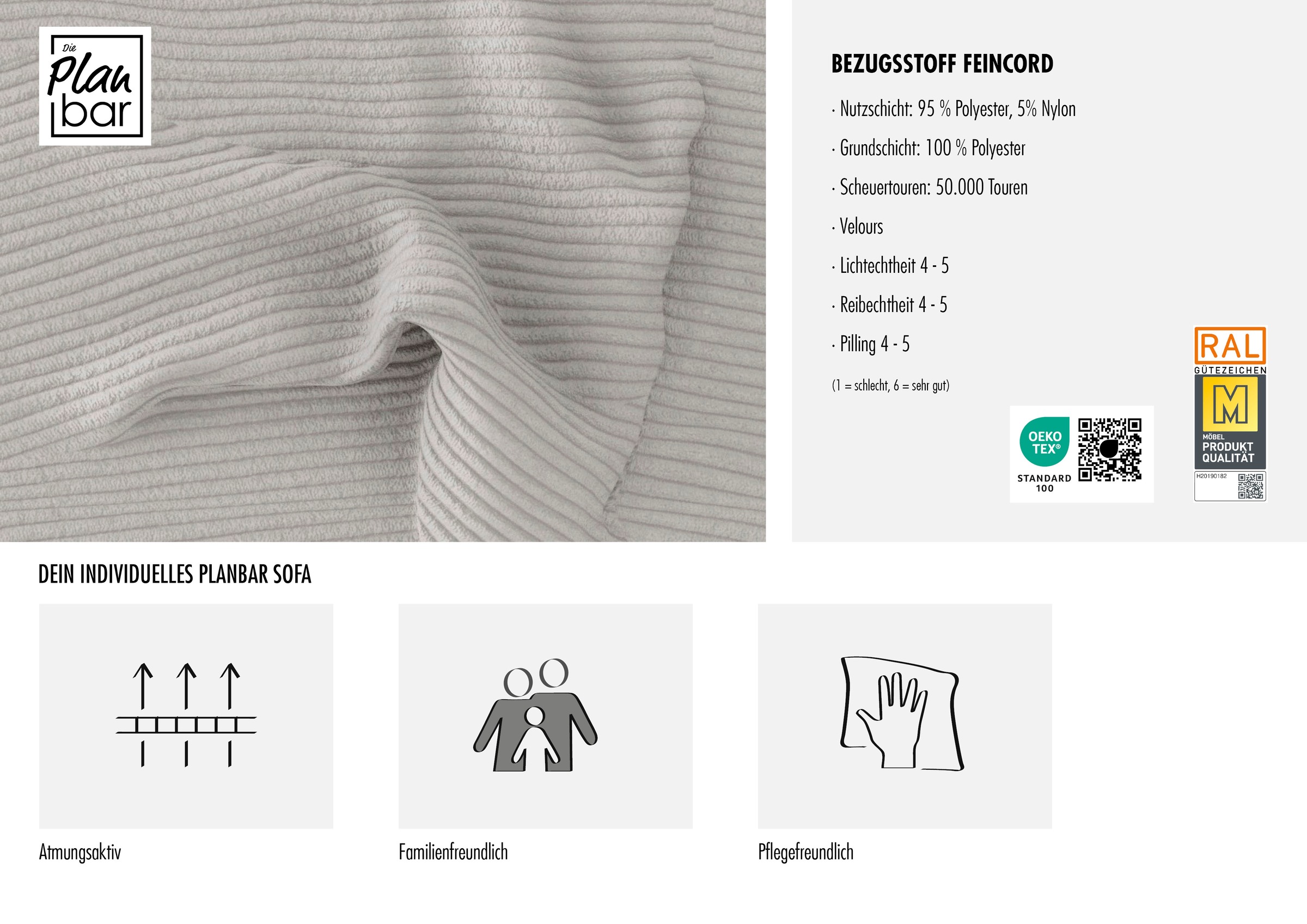 Die PlanBar Ecksofa wahlweise mit Kopfstützen und Sitztiefenverstellung