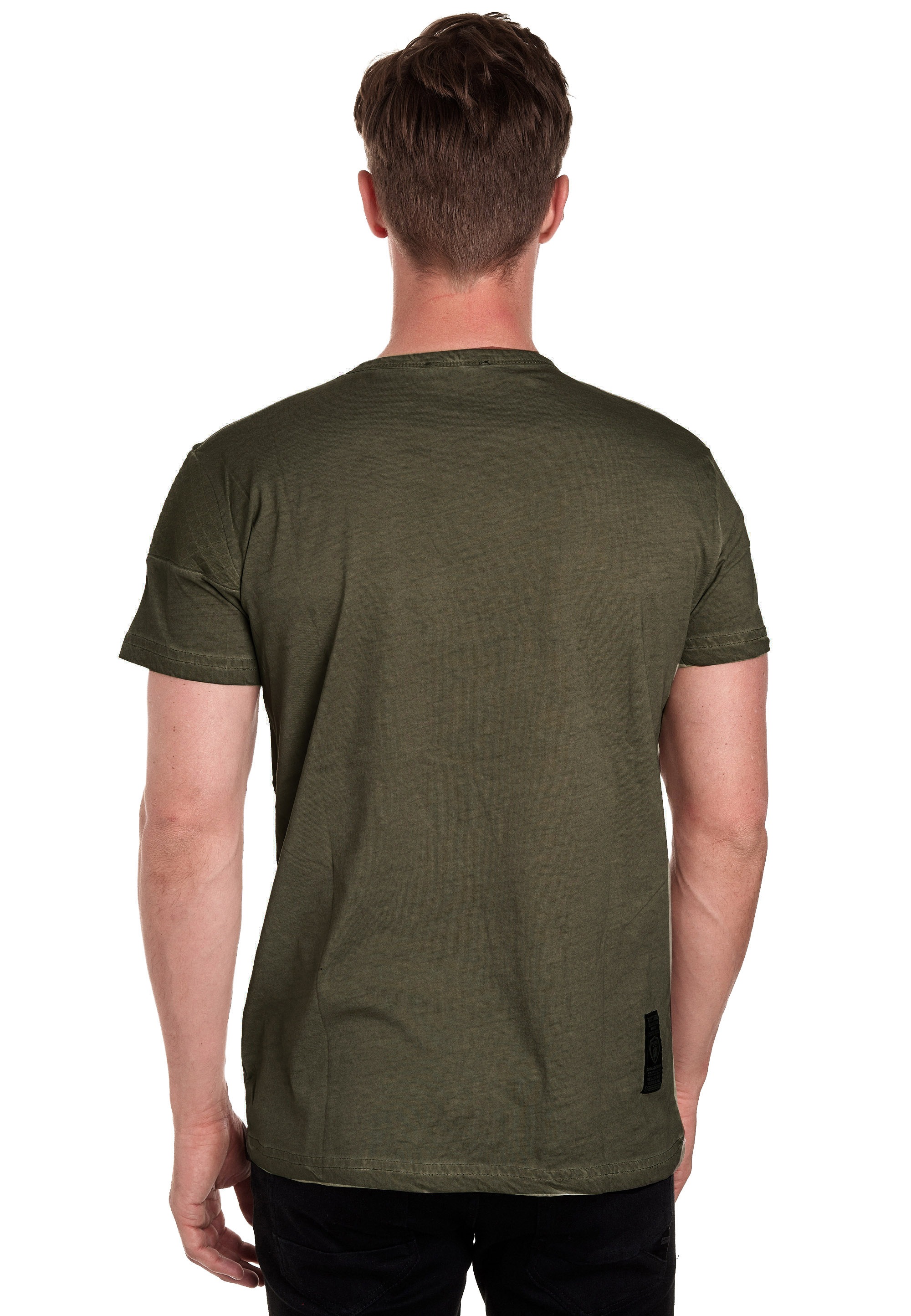 Rusty Neal T-Shirt, mit schicker Knopfleiste
