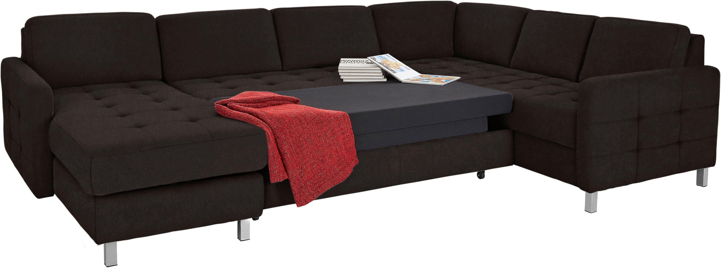 sit&more Wohnlandschaft "Pablo U-Form" wahlweise mit Bettfunktion und Bettk günstig online kaufen