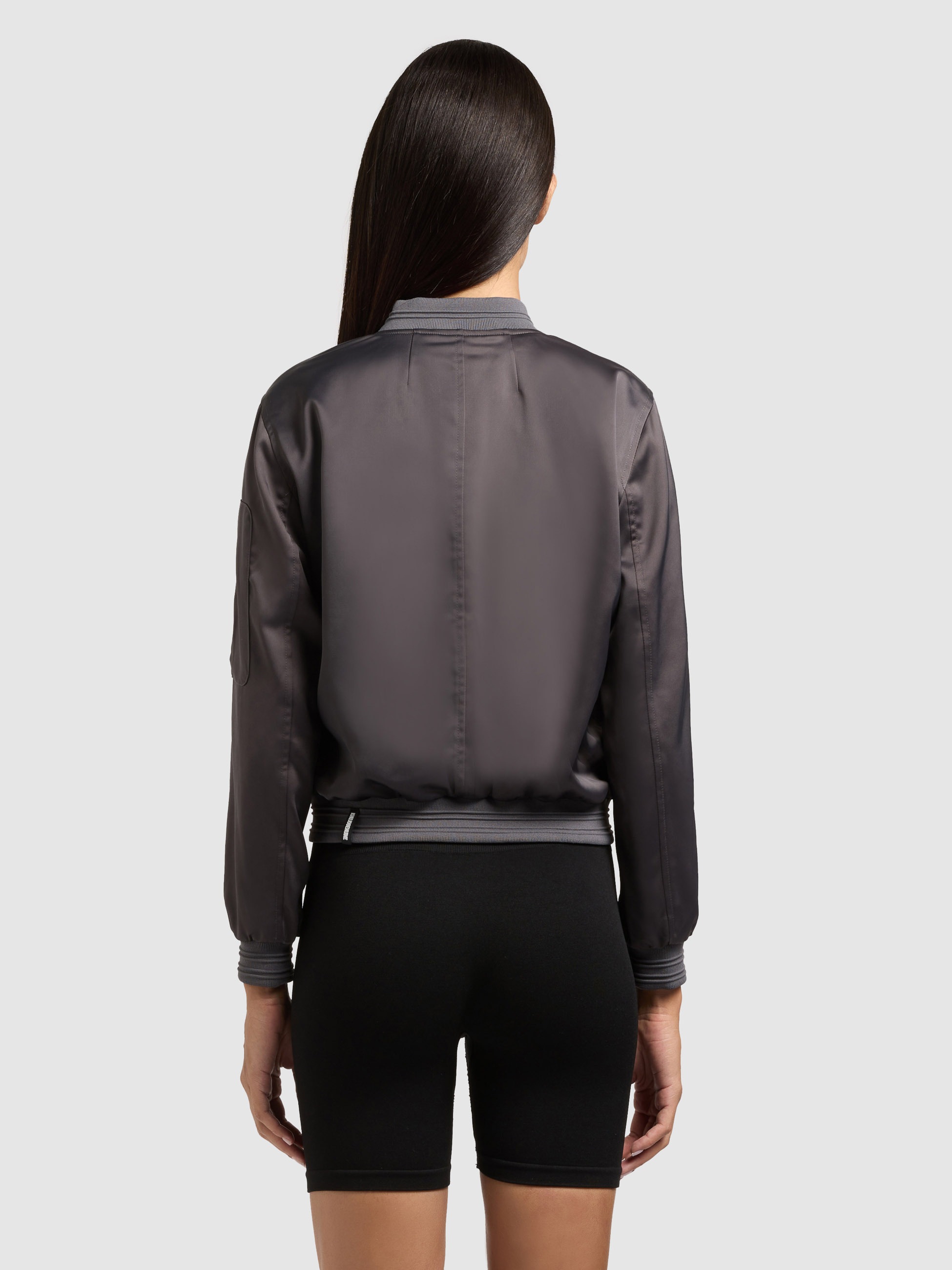 Blouson KHUJO "TAMI", Damen, Gr. XL, slate grau, 97% Polyester, 3% Elasthan, glänzend, regular fit, eingesetzt Rippstrickbündchen, Jacken Blouson 3