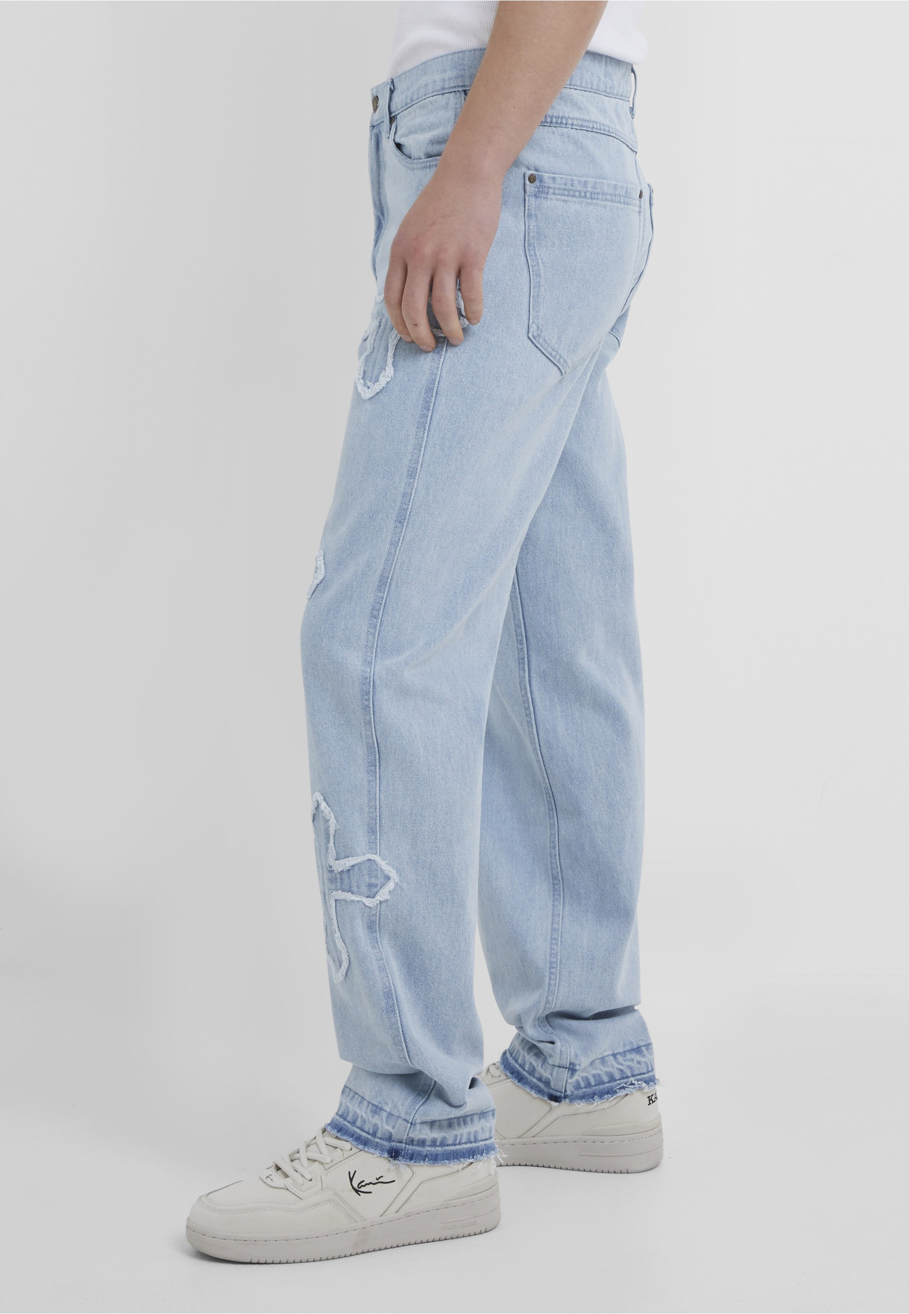 Karl Kani Bequeme Jeans »Karl Kani Herren KK OG Distressed Cross Baggy Five Pocket Denim«