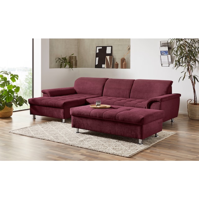 DOMO collection Ecksofa »Franzi«, wahlweise mit Kopfteilverstellung (dann  Tiefe: 170 cm) bestellen | BAUR