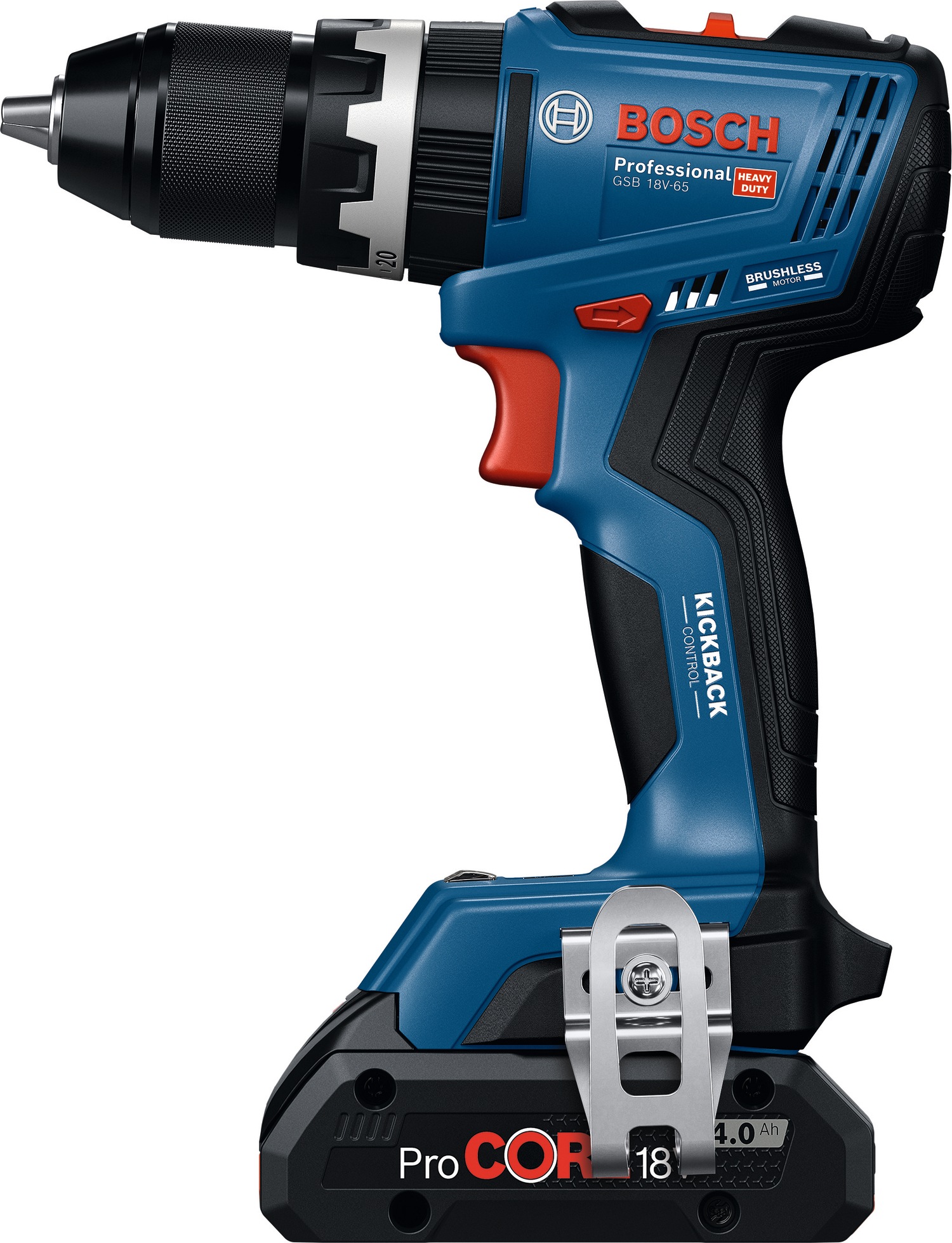 Bosch Professional Akku-Schlagbohrschrauber »»GSB 18V-65««, Inkl. 2x Akku GBA 18V 4,0Ah, in L-Case Pick & Click