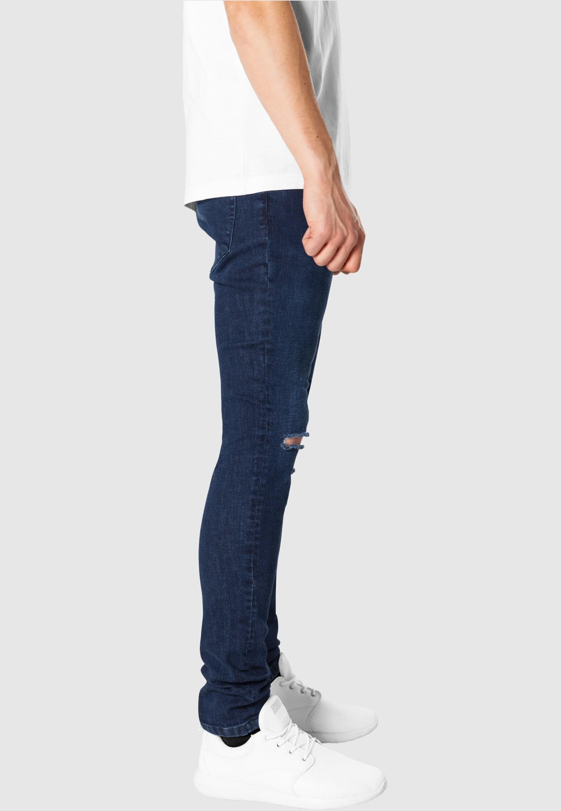 URBAN CLASSICS Bequeme Jeans »Urban Classics Herren Slim Fit Knee Cut Denim Pants«, (1 tlg.)