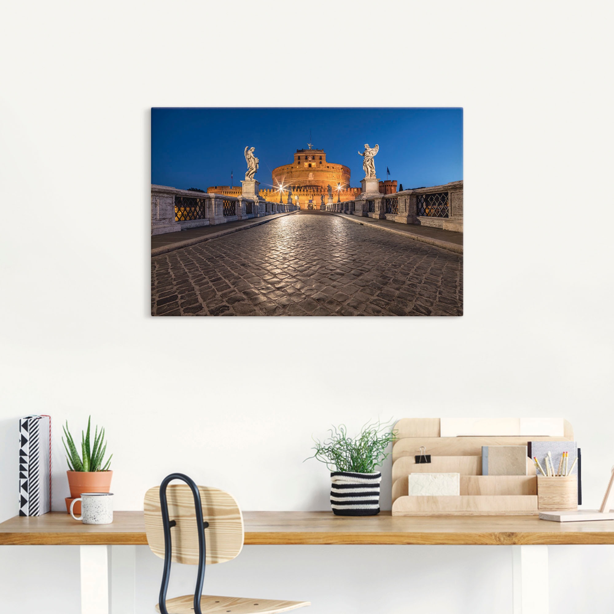 Artland Wandbild »Engelsburg Rom«, Rom, kaufen versch. als in Leinwandbild, oder BAUR St.), (1 Wandaufkleber Alubild, Größen | Poster