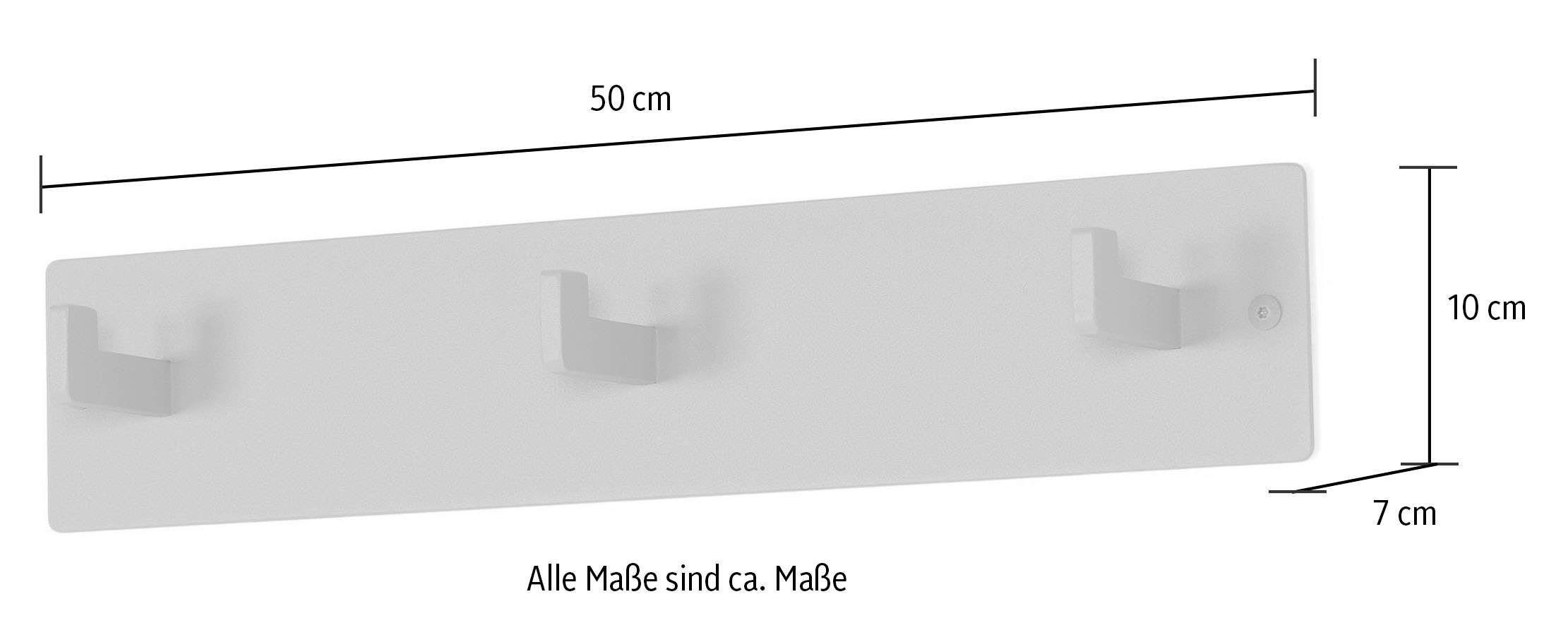 Spinder Design Garderobenhaken, Metall, Zeitloses Design, 3 Haken, Breite 50 cm