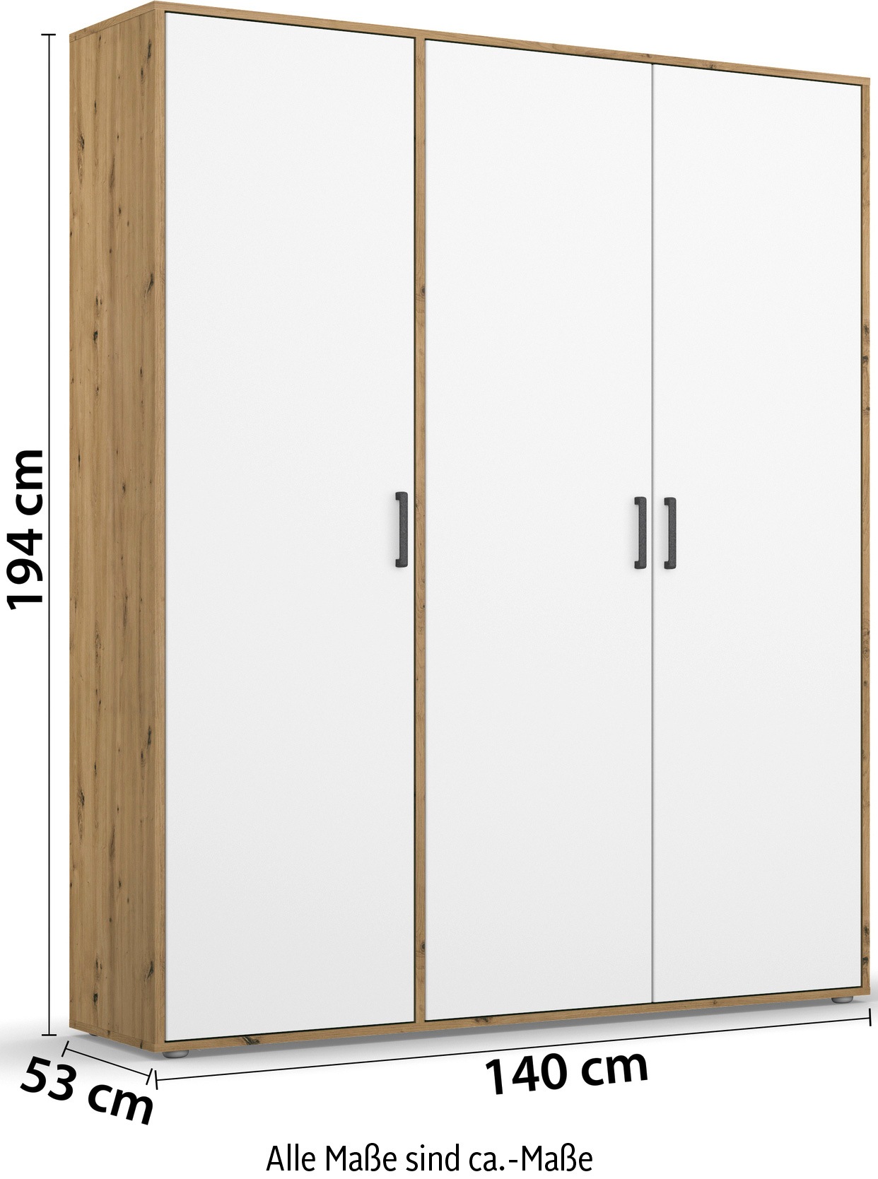 rauch Kleiderschrank »VOYAGER Garderobe Wäscheschrank TOPSELLER Schlafzimmer« in 3 verschiedenen Ausstattungen BASIC/CLASSIC/PREMIUM,  mit 2 modernen Griffvarianten, viel Stauraum MADE IN GERMANY