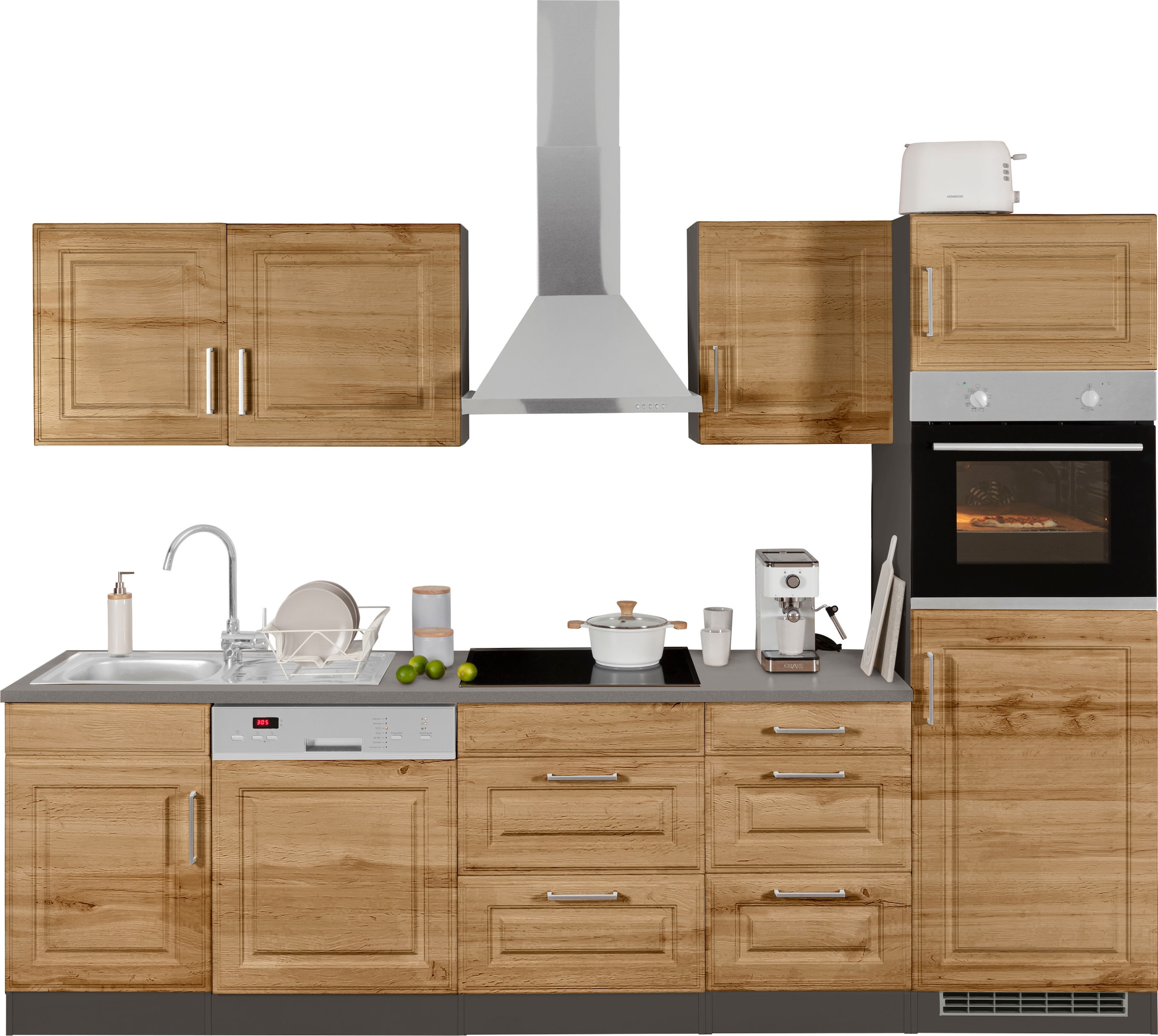HELD MÖBEL Küchenzeile "Stockholm", Breite 280 cm, mit hochwertigen MDF Fro günstig online kaufen