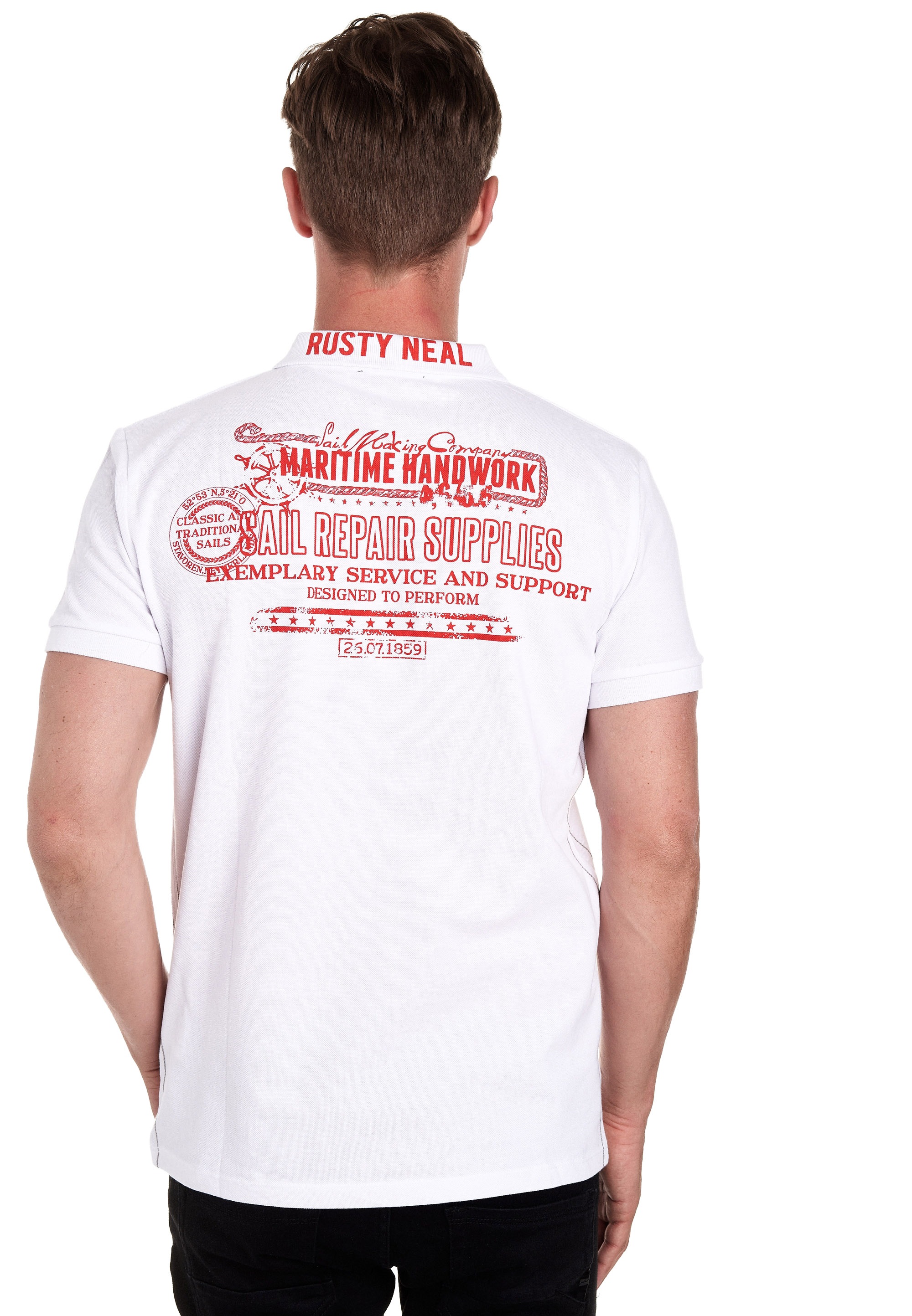Rusty Neal Poloshirt im modischen Nautical-Style