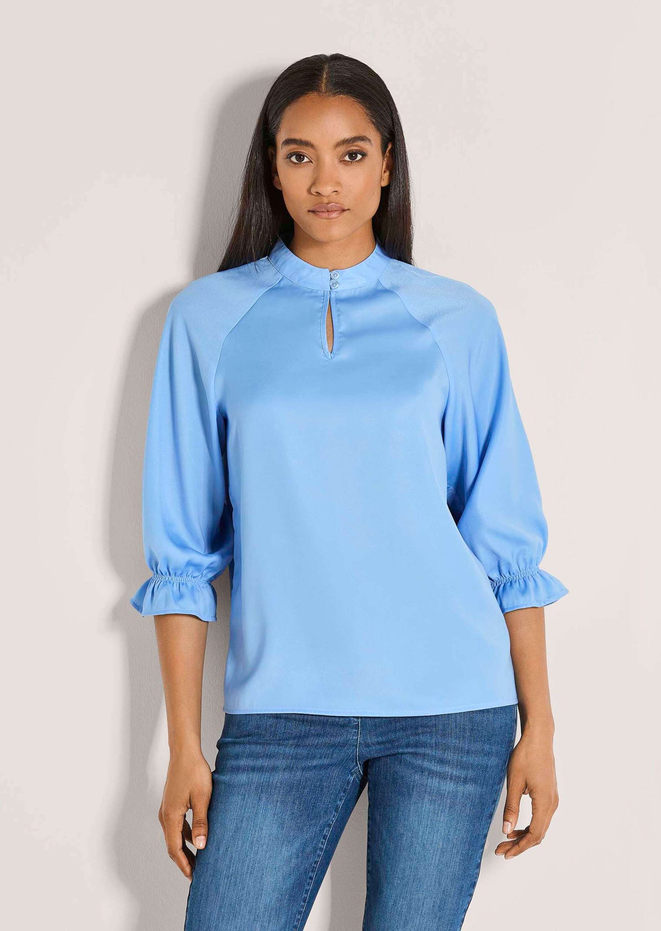 Thumbnail - MADELEINE Langarmbluse "Bluse Elegante Damenbluse mit Stehkragen"