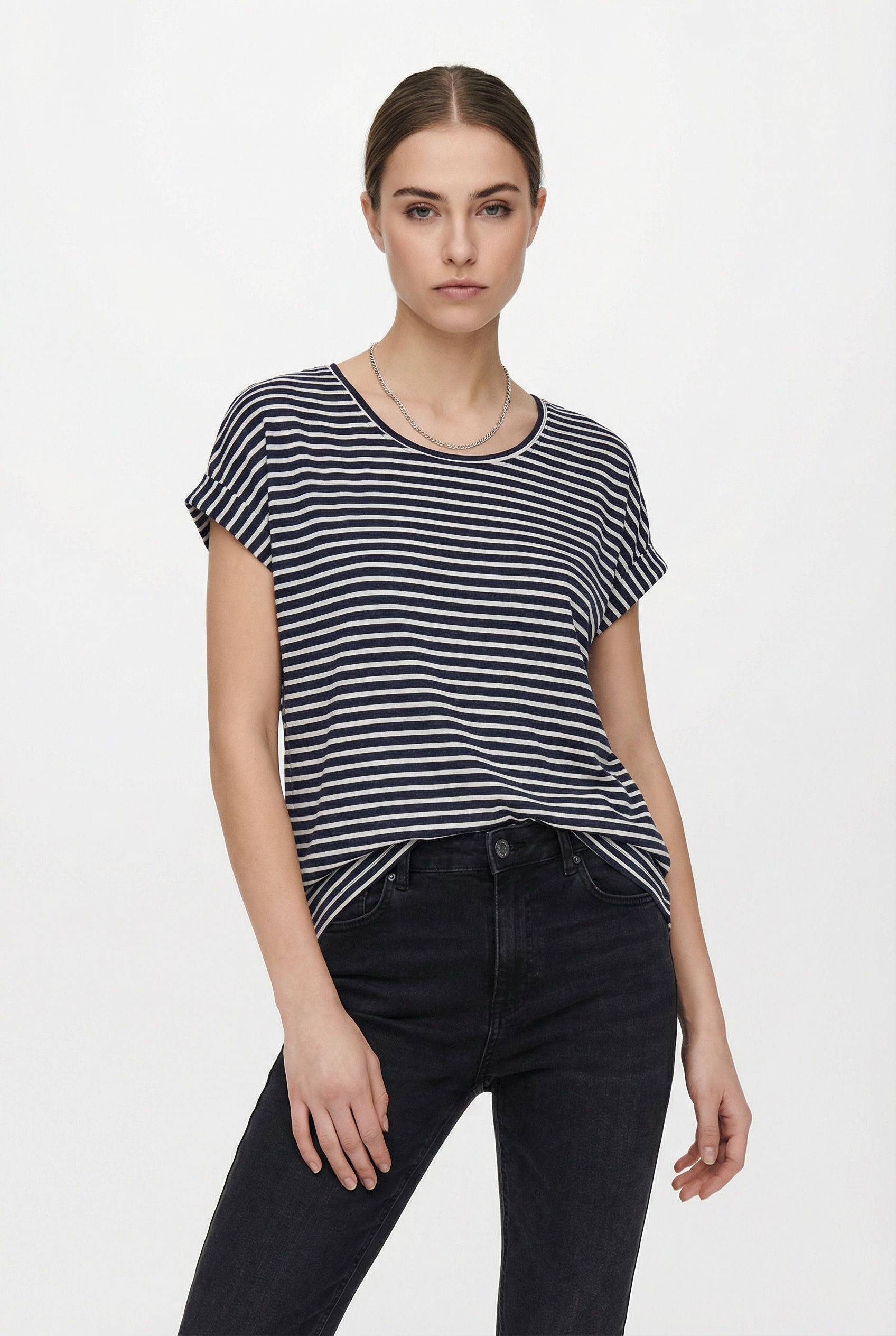 ONLY CARMAKOMA Kurzarmshirt "CARMOSTER STRIPE S/S O-NECK TOP JRS NOOS" günstig online kaufen