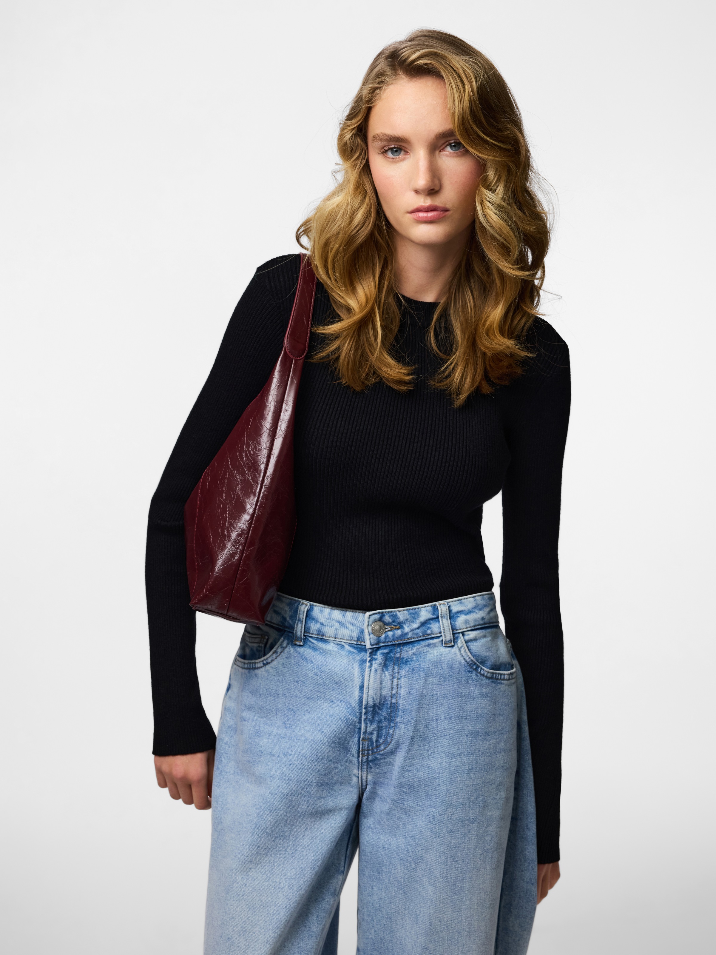 pieces Rundhalspullover "PCMIRA NEW LS O-NECK KNIT NOOS BC" günstig online kaufen