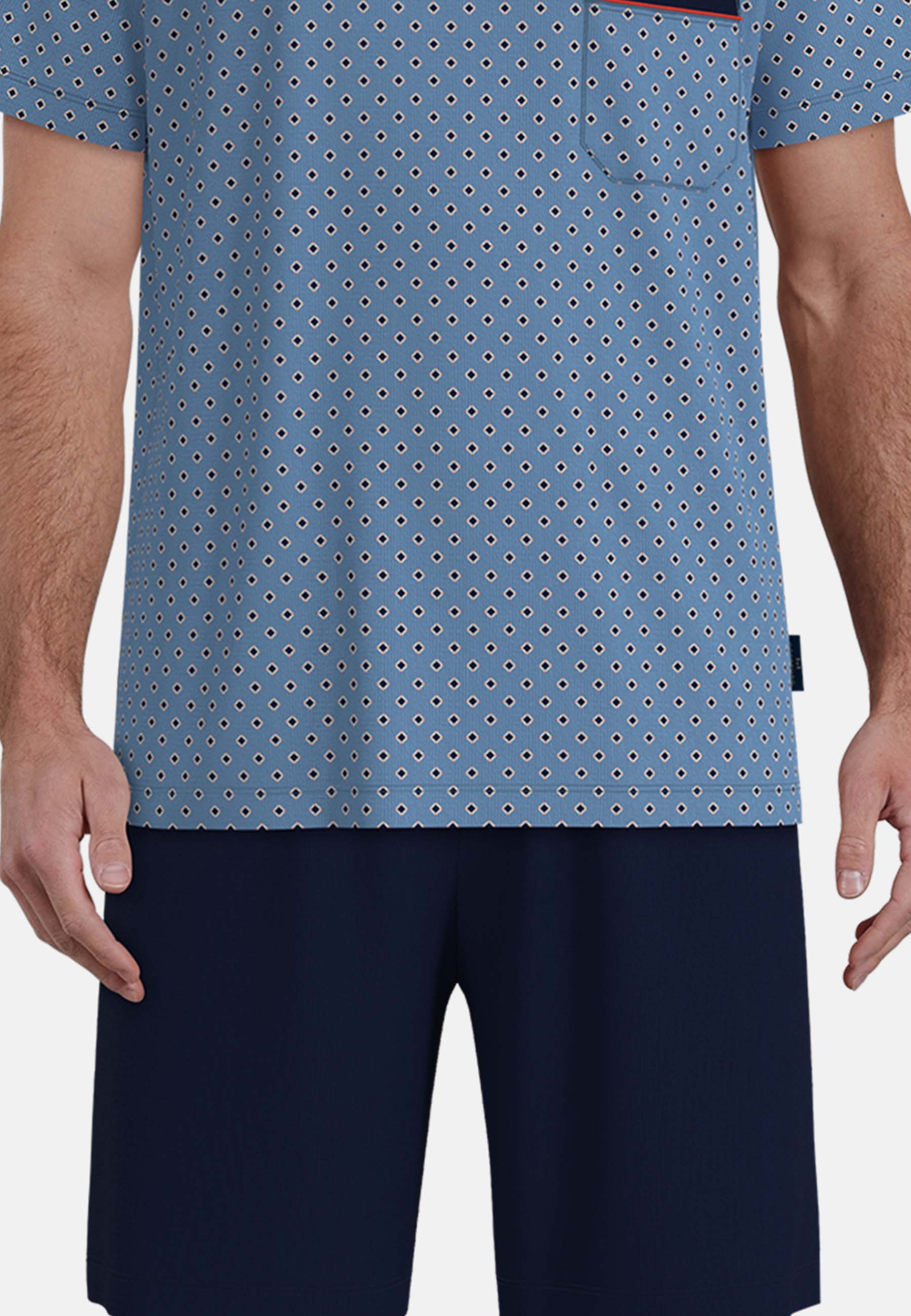 Thumbnail - GÖTZBURG Shorty "Glasgow" gemustert, kurz, V-Ausschnitt, mit Brusttasche, Baumwolle