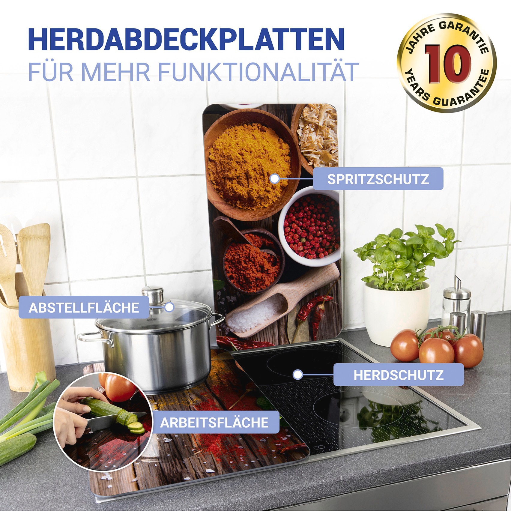 WENKO Herd-Abdeckplatte "Universal Modell Gewürze", (Set, 2 tlg.), Herdabde günstig online kaufen