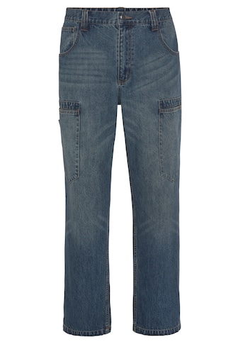 Arbeitshose »Cargo Jeans«, (aus 100% Baumwolle, robuster Jeansstoff, comfort fit), mit...