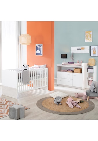 Babymöbel-Set »Julia, Kombi-Kinderbett inkl. Umbauseiten + Wickelkommode«, (Set, 4 St.)